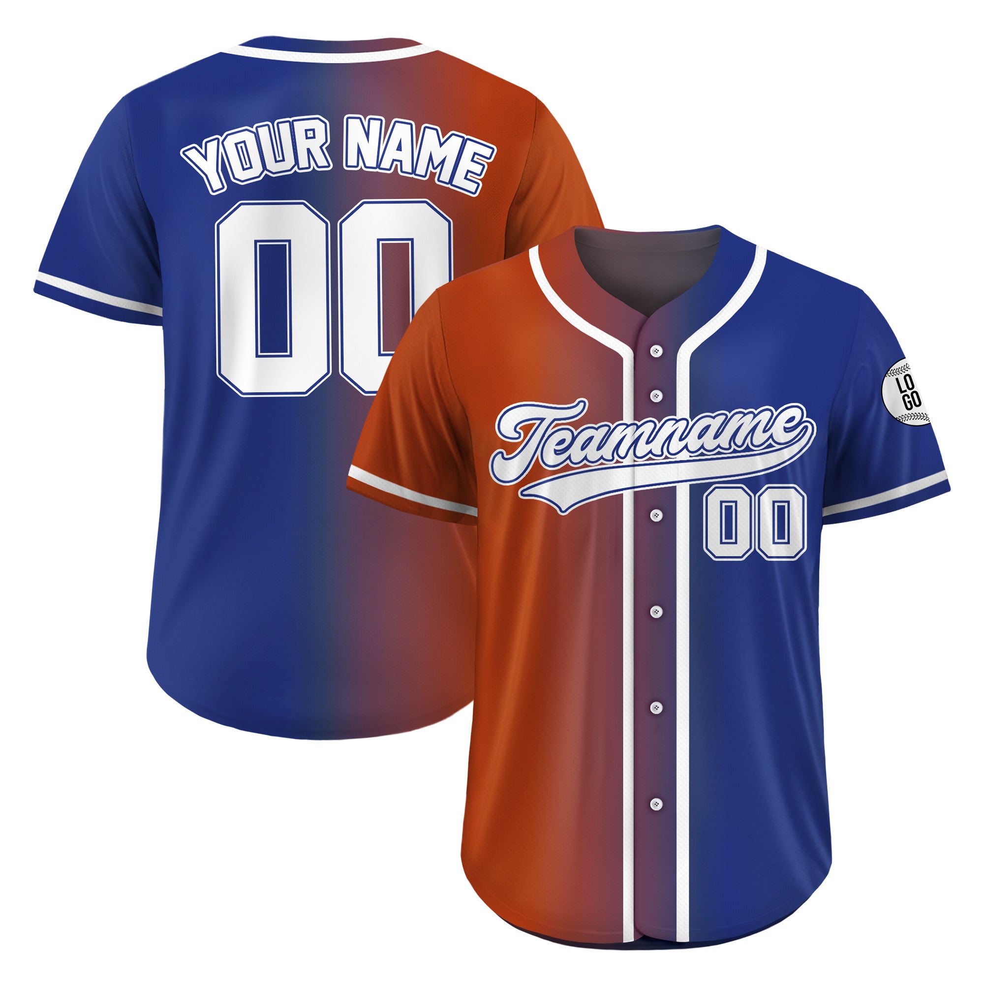 Custom Rival Fade Gradient Baseball Jersey