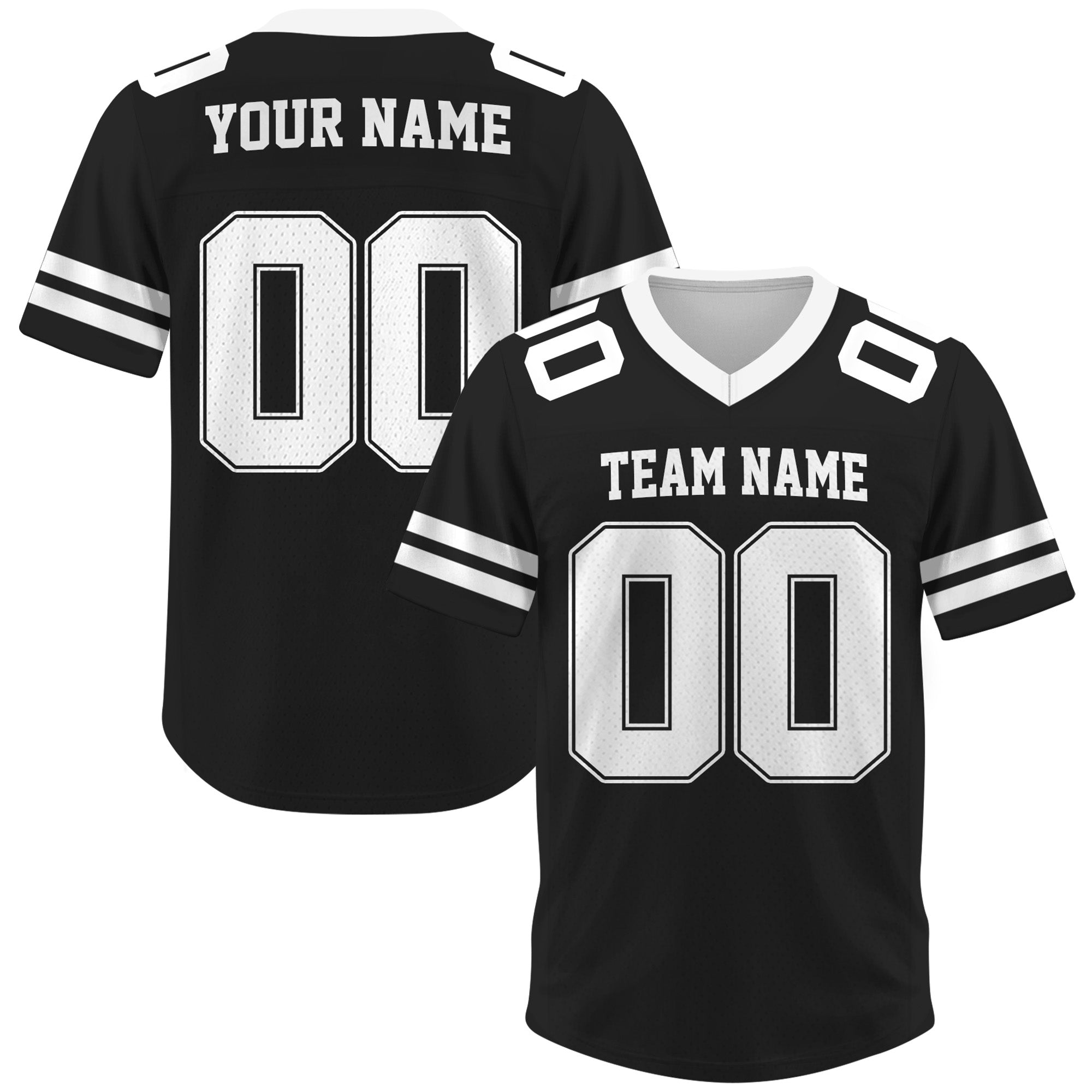 Custom Black Football Jersey, Personalized Football Jersey Shirt For Adult Kid