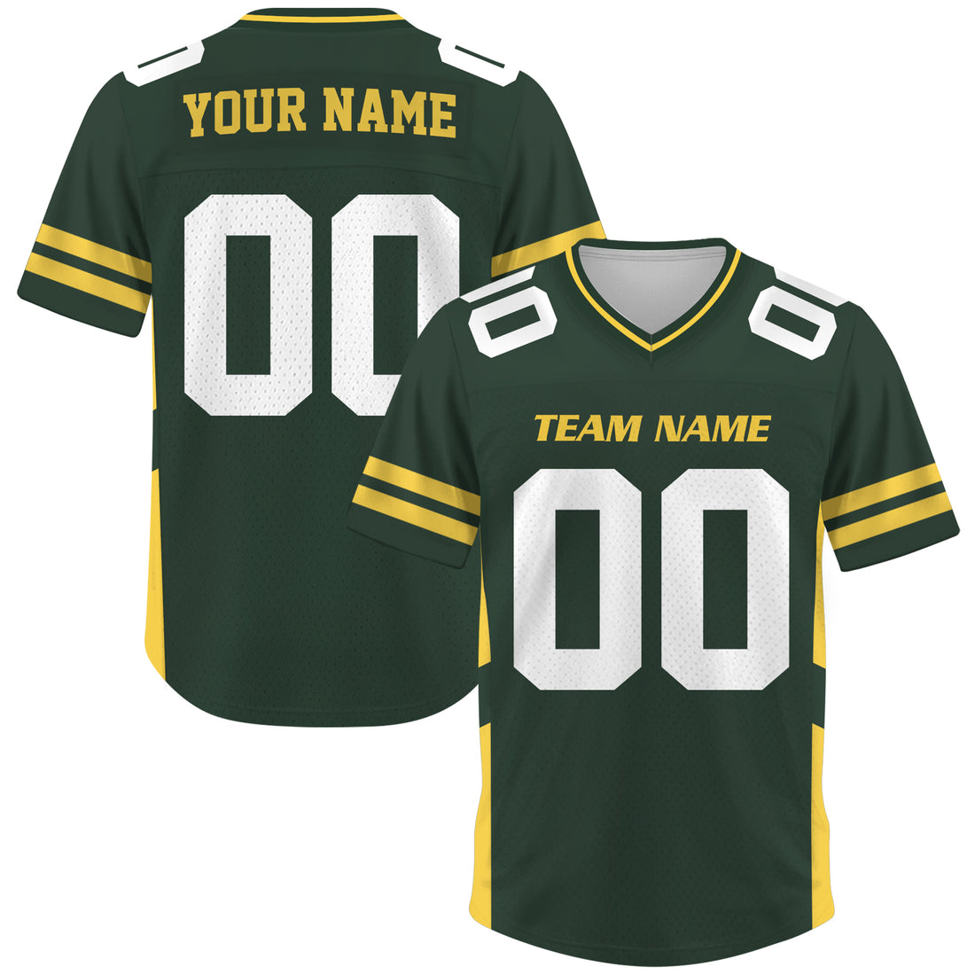 Custom Green Gold Football Jersey, Custom Jersey Gift for Men Women Kid