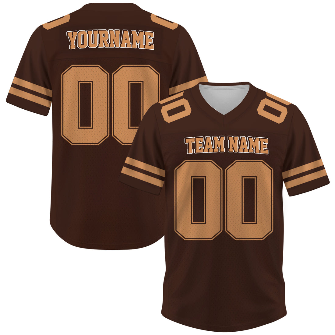 Custom Brown Tan Football Jersey, Personalized Team Name Number Football Jersey for Men Women Youth