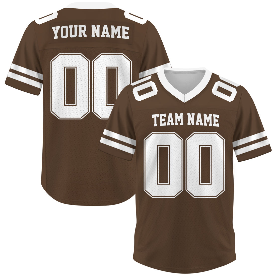 Custom Brown White Football Jersey, Custom Football Uniform For Men & Women