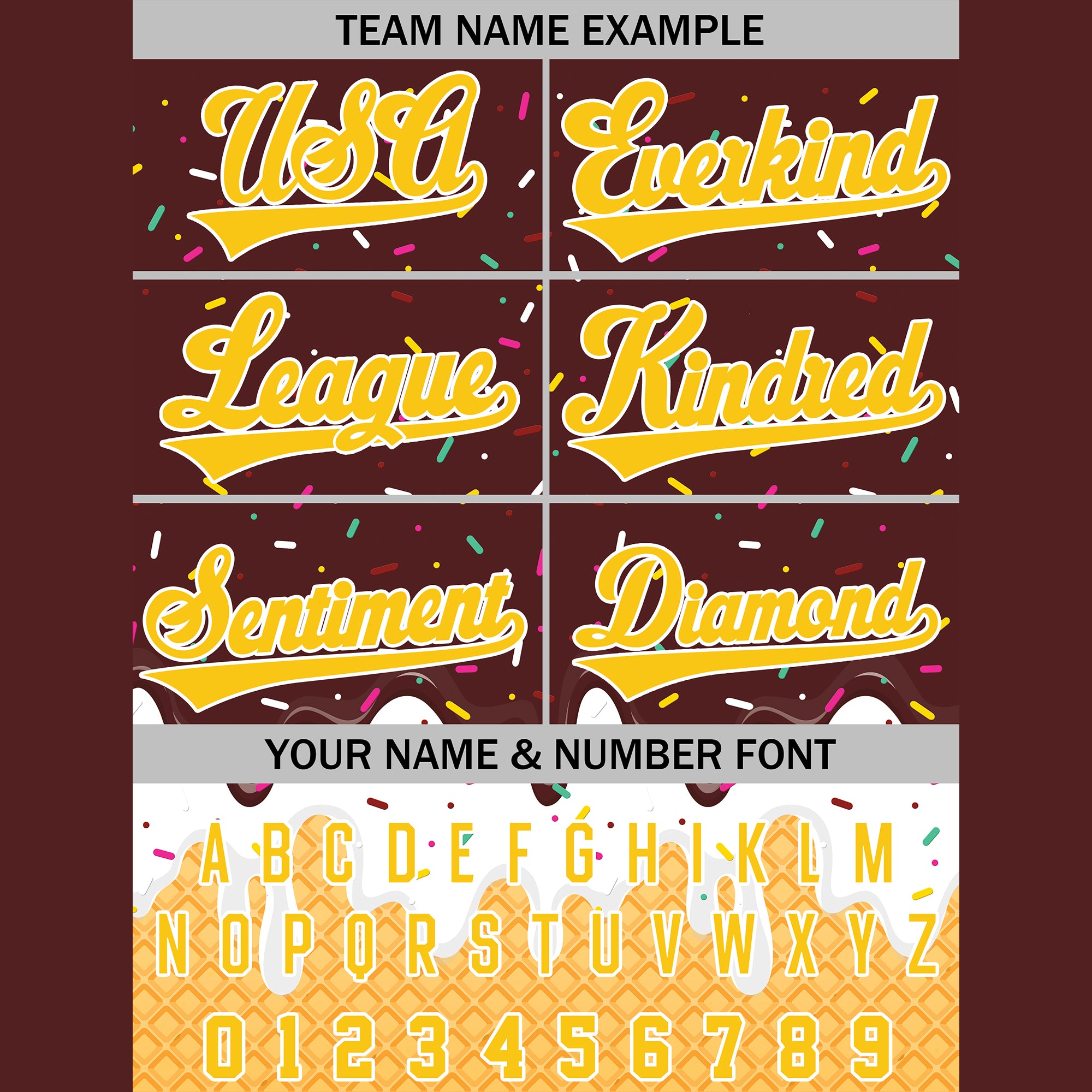 Custom Chocolate Yellow Ice Cream Drip Baseball Jersey