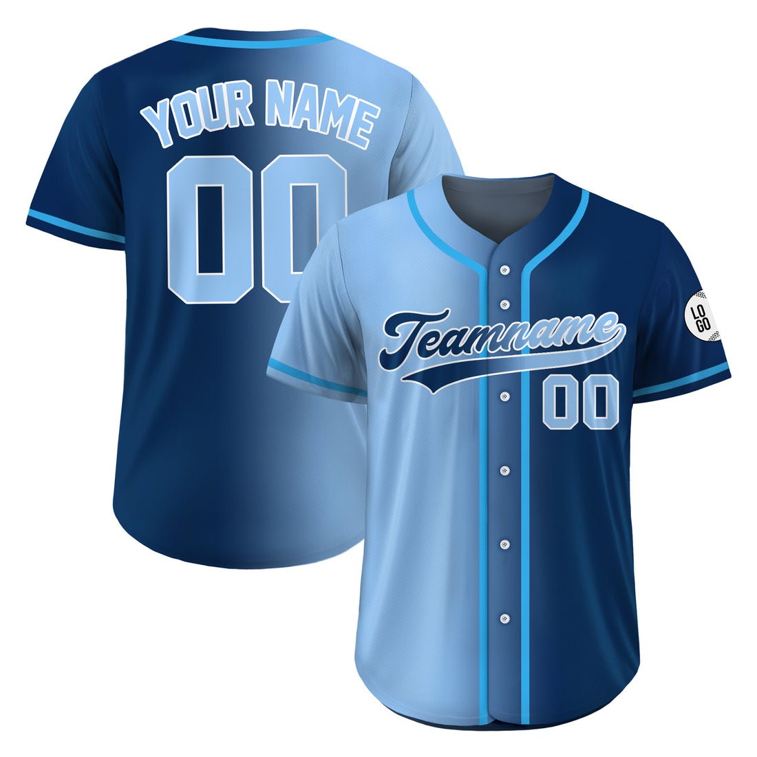 Custom Cool Wave Gradient Baseball Jersey