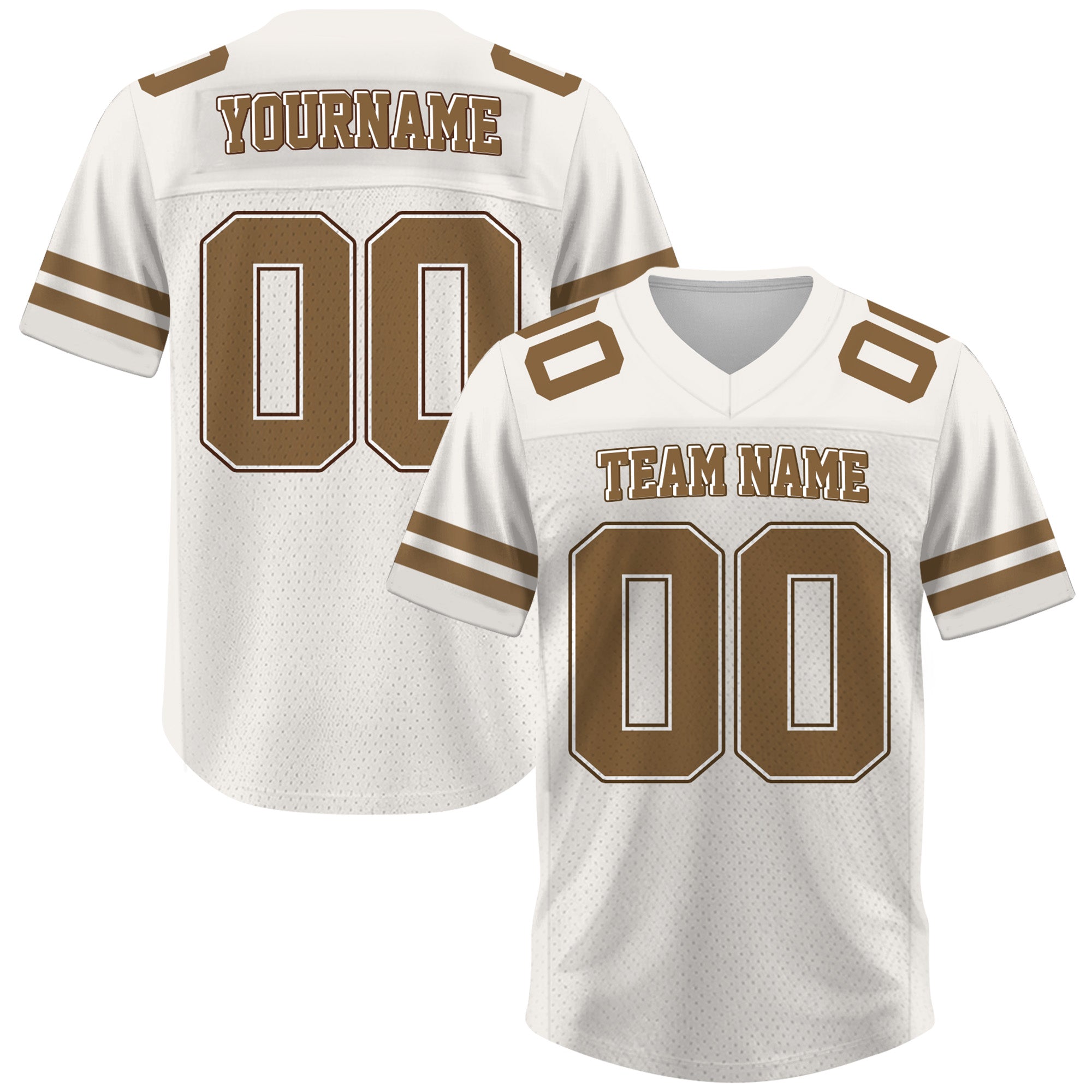 Custom Cream Brown Football Jersey, Personalized Team Name Number Football Jersey for Men Women Youth