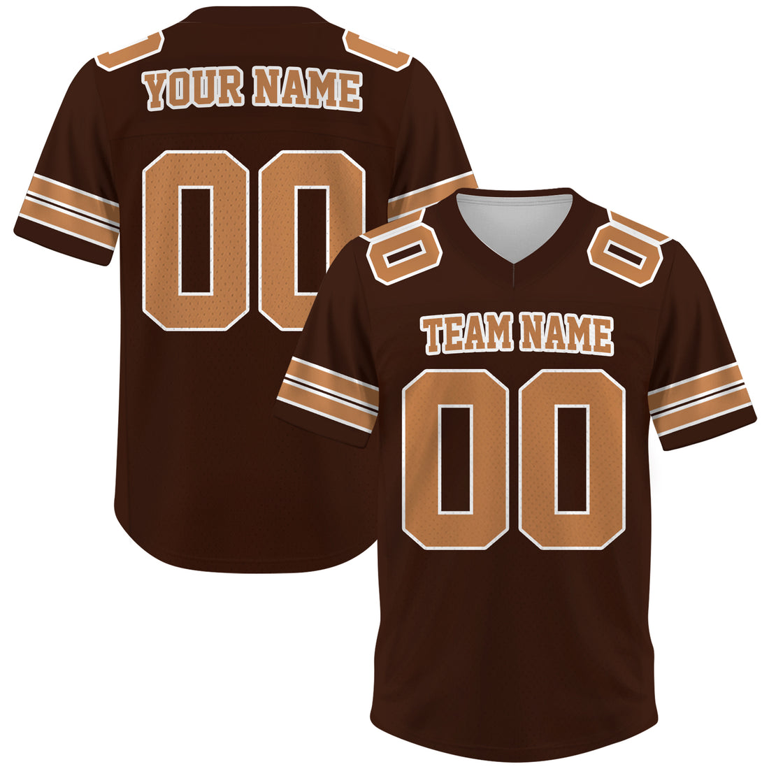 Custom Dark Brown Tan Football Jersey, Personalized Team Name Number Football Jersey for Men Women Youth