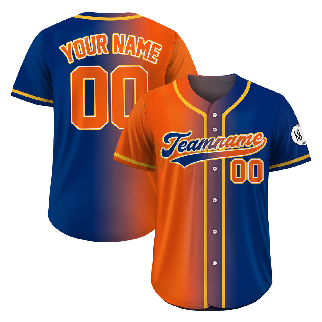 Custom Fire N Ice Gradient Baseball Jersey