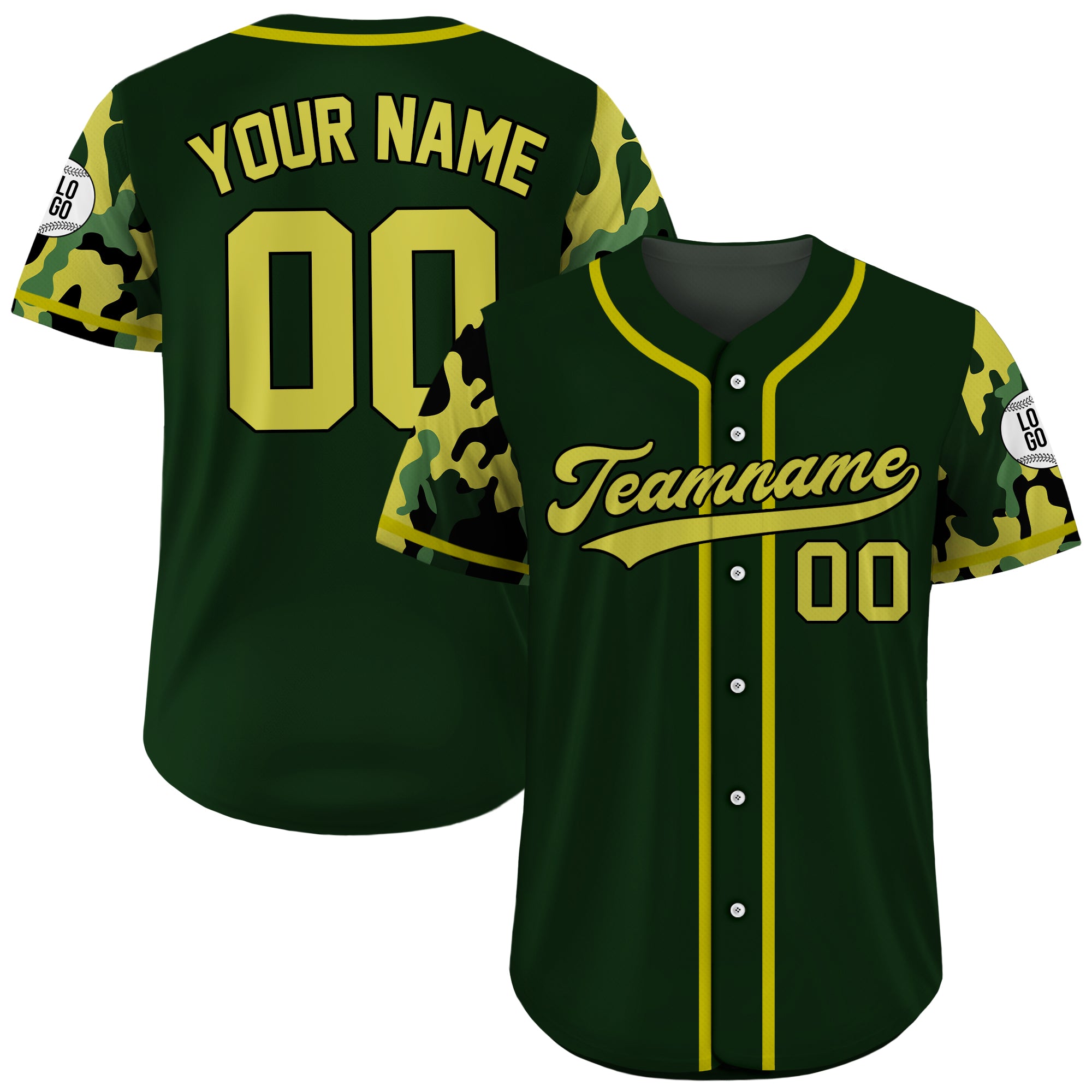 Custom Forest Guardian Camo Baseball Jersey