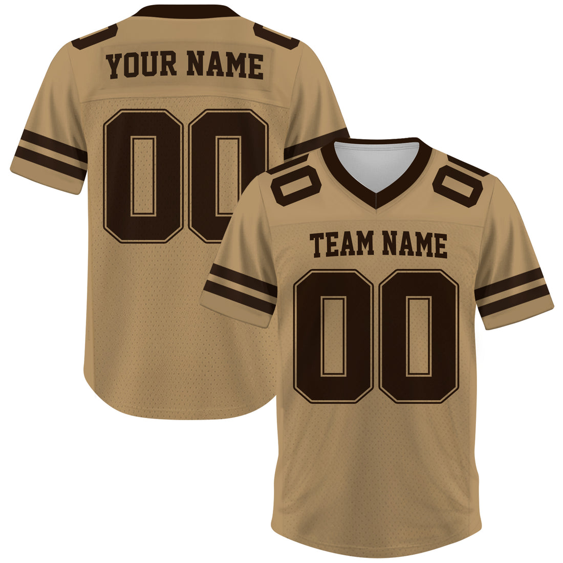 Custom Gold Brown Football Jersey, Custom Football Jersey with Team Name Number Logo for Team