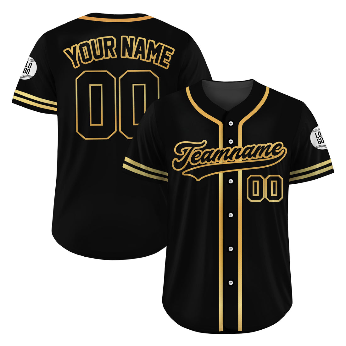 Custom Gold Prestige Black Baseball Jersey