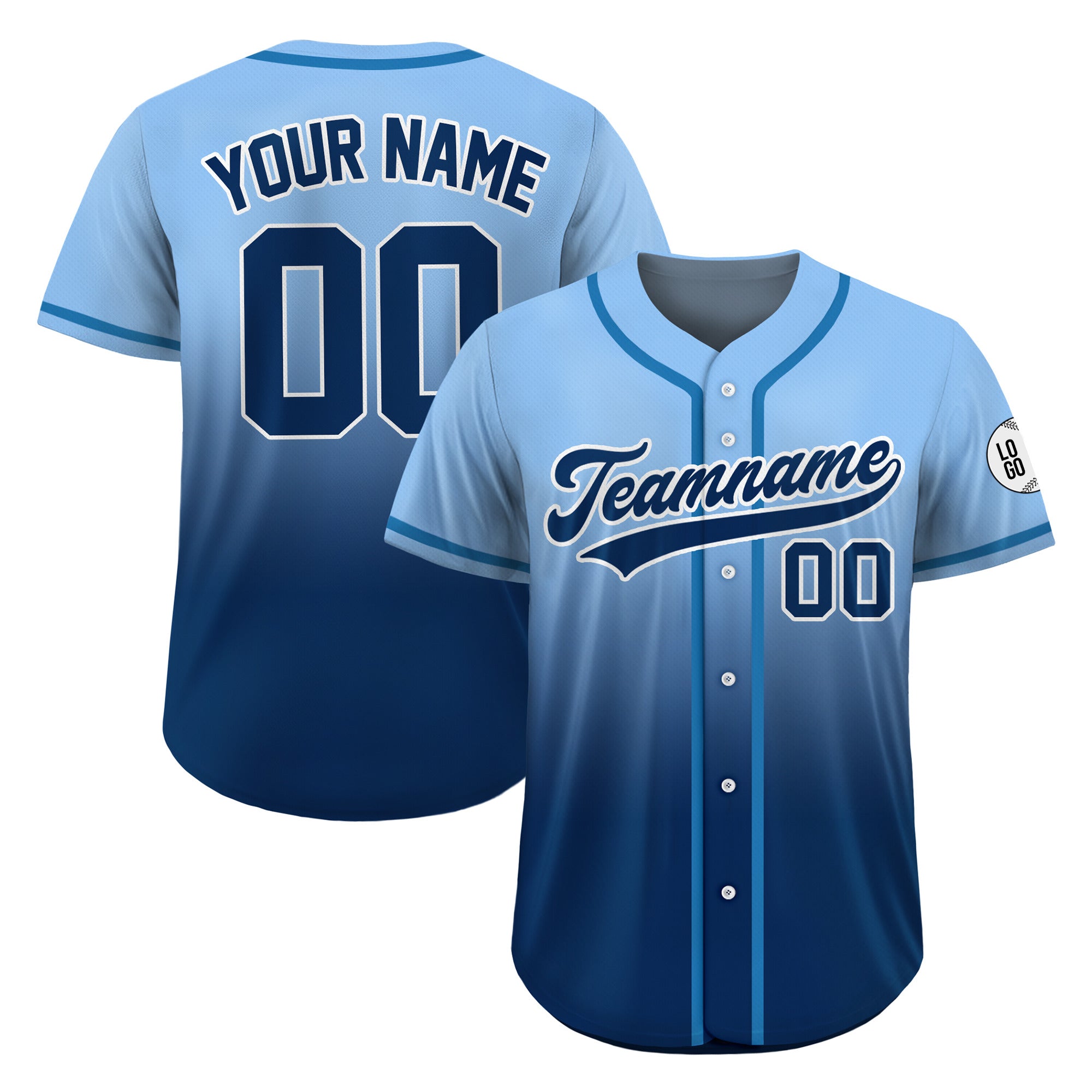 Custom Ice Storm Gradient Baseball Jersey