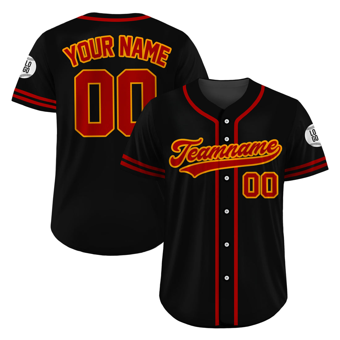 Custom Inferno Gold Baseball Jersey