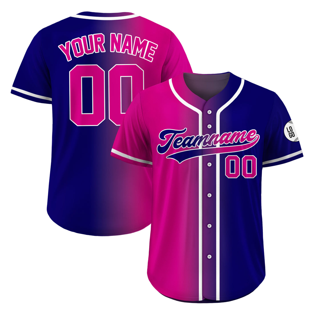 Custom Neon Night Gradient Baseball Jersey