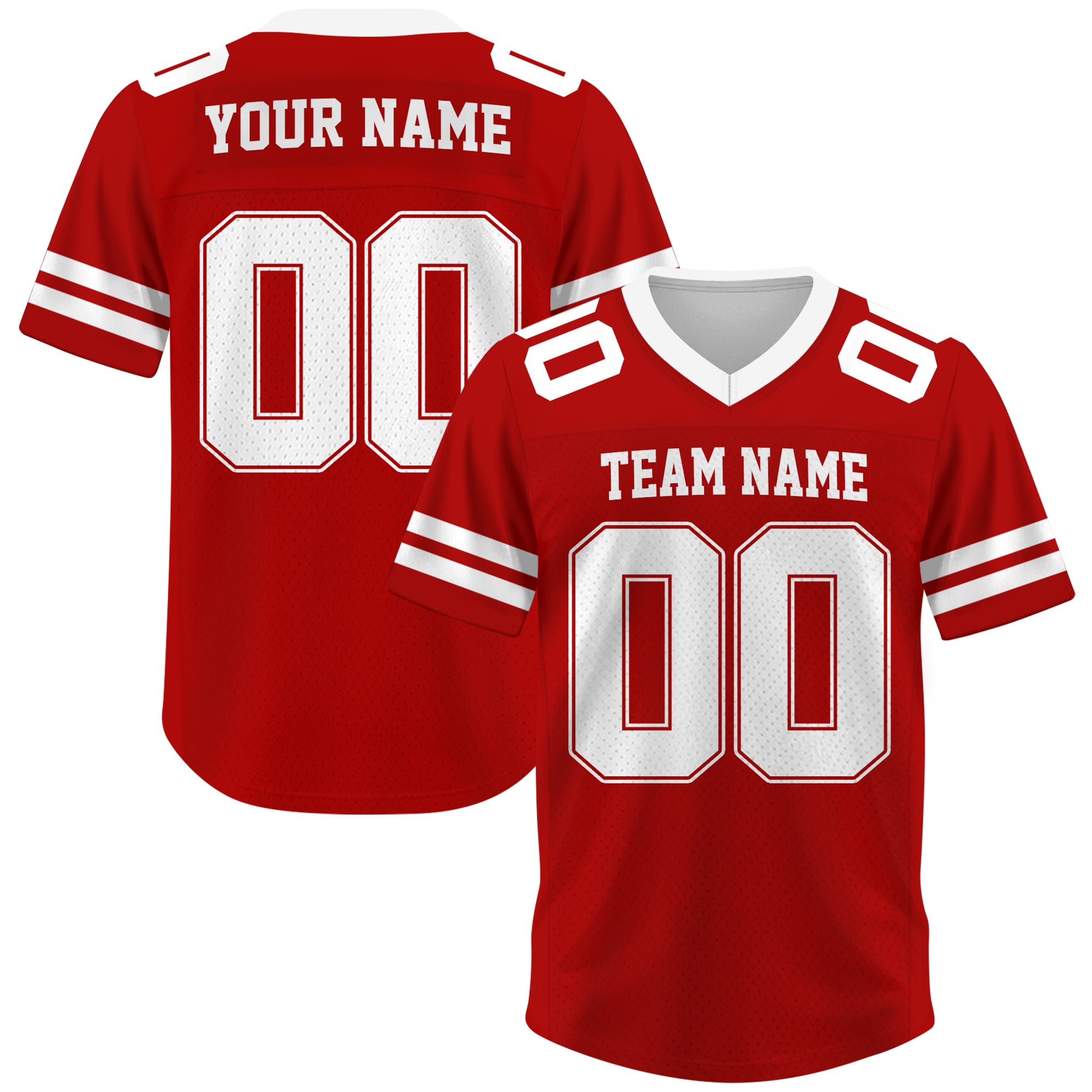 Custom Red Football Jersey, Game Day Outfit For American Football Fan