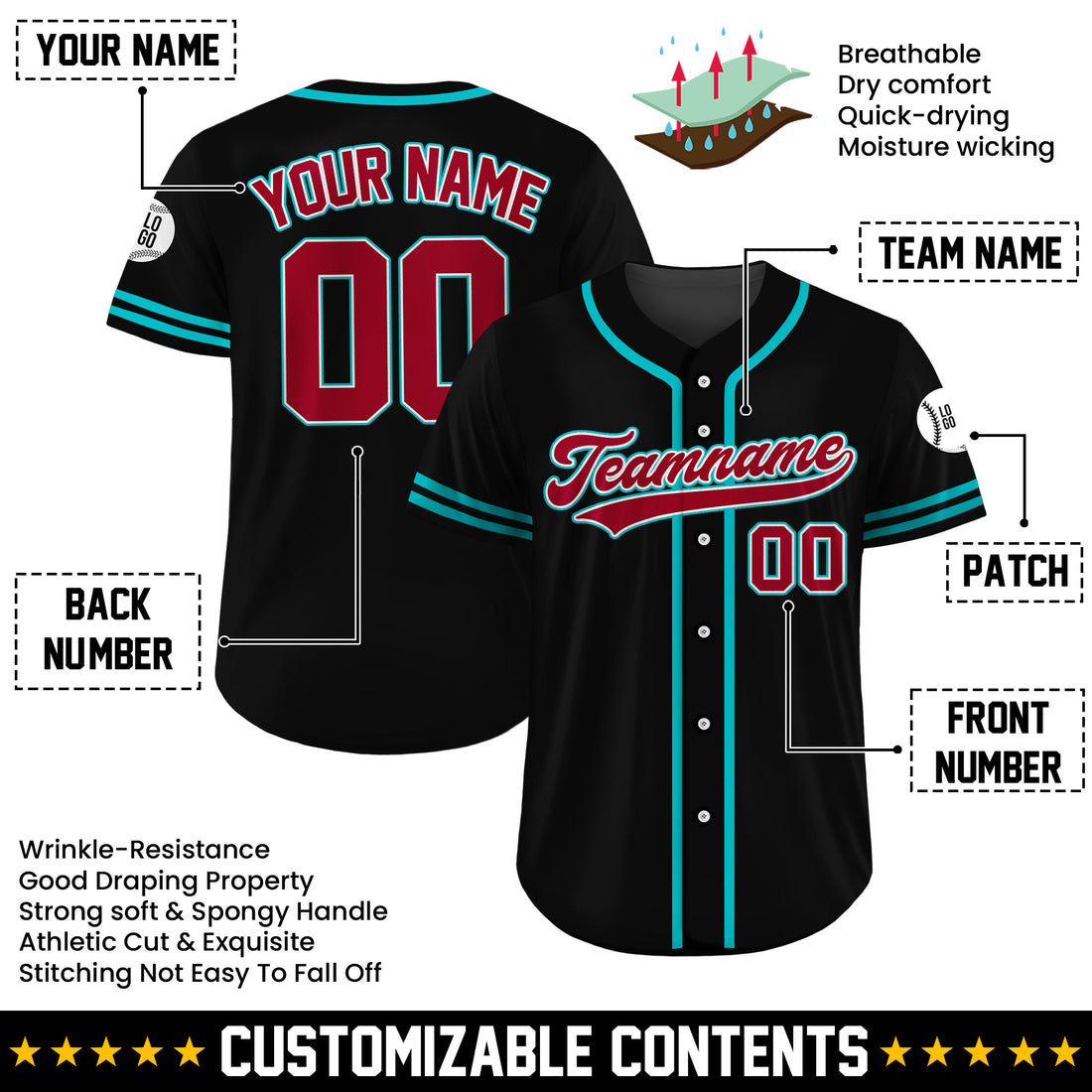 Custom Retro Miami Heat Black Baseball Jersey