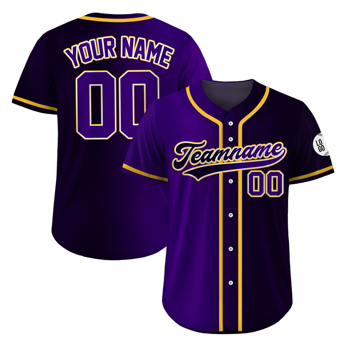 Custom Royal Night Gradient Baseball Jersey