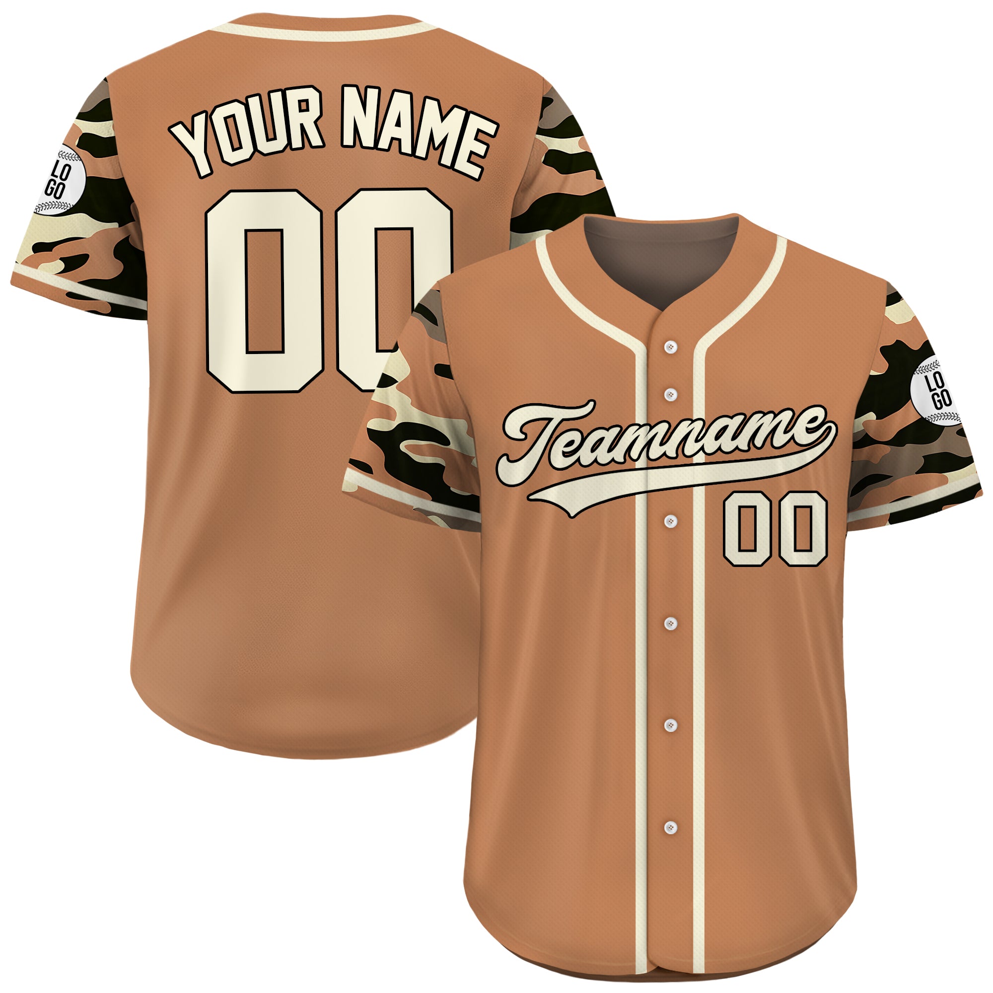 Custom Sandstorm Patriot Camo Baseball Jersey