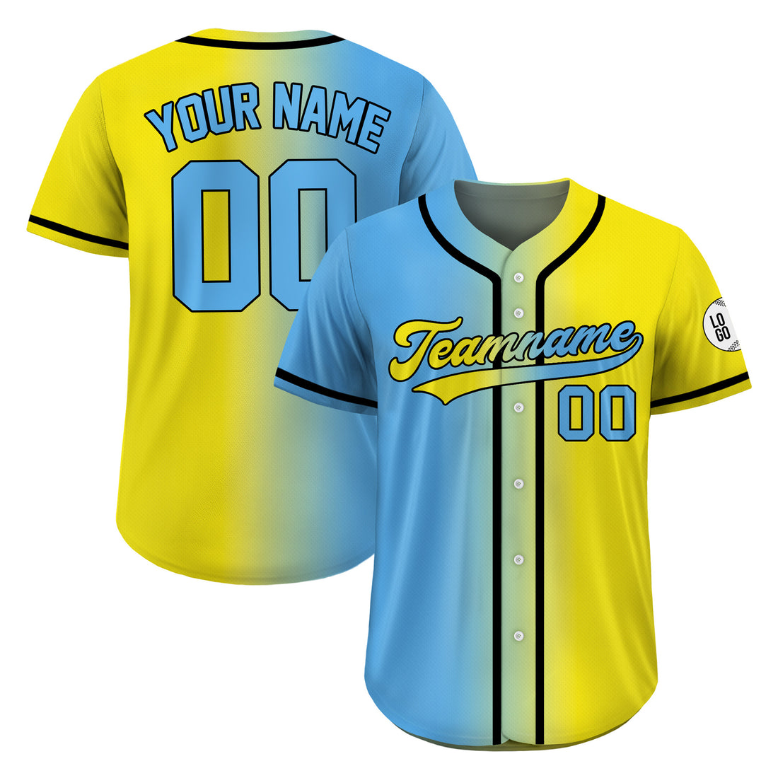 Custom Sunrise Burst Gradient Baseball Jersey