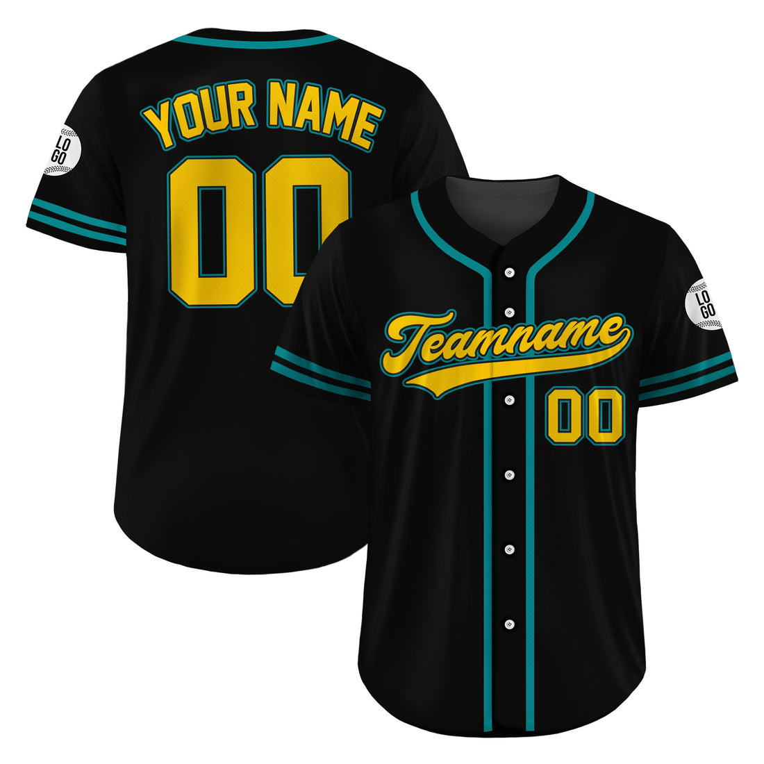Custom Tropical Gold Strike Baseball Jersey