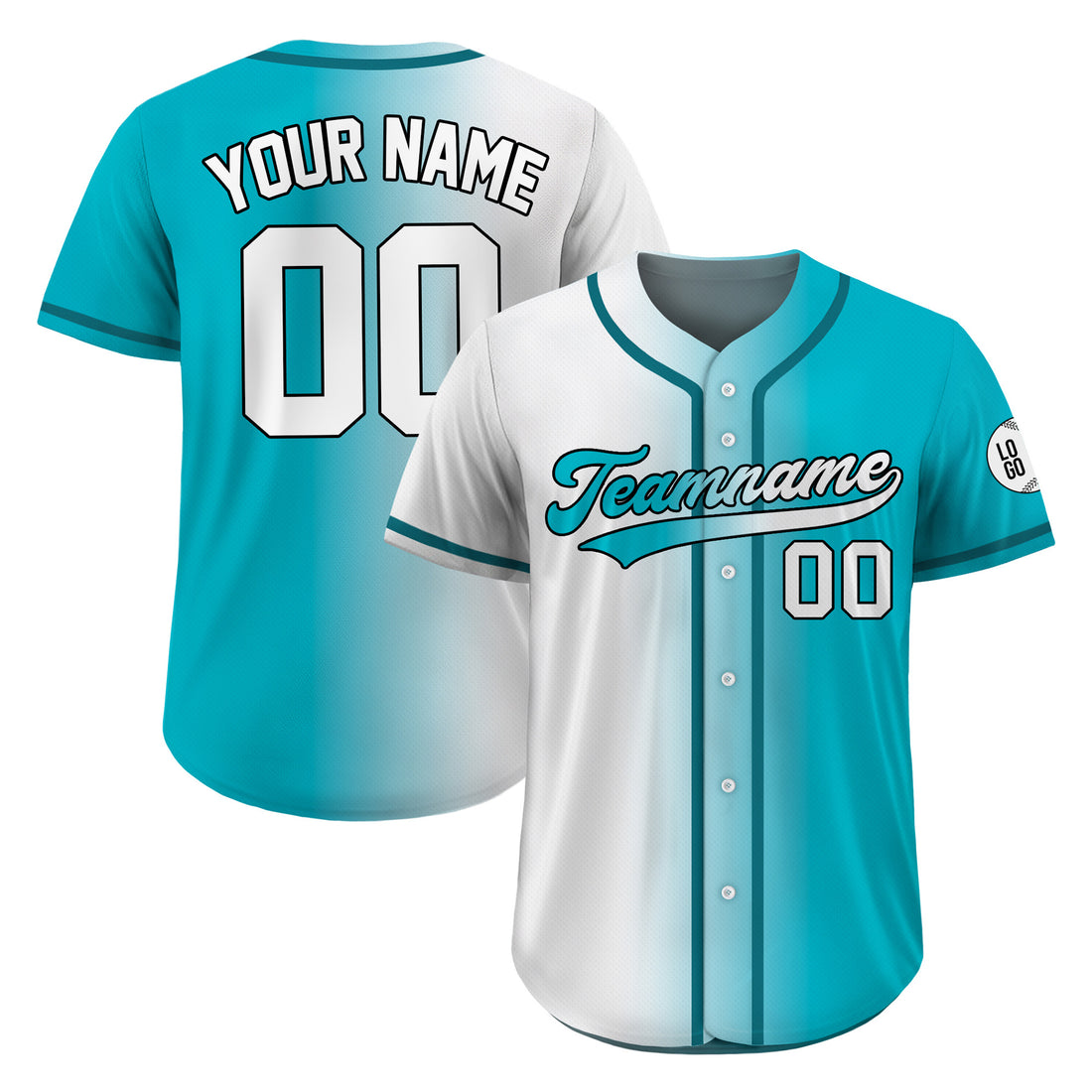 Custom Tropical Ice Gradient Baseball Jersey