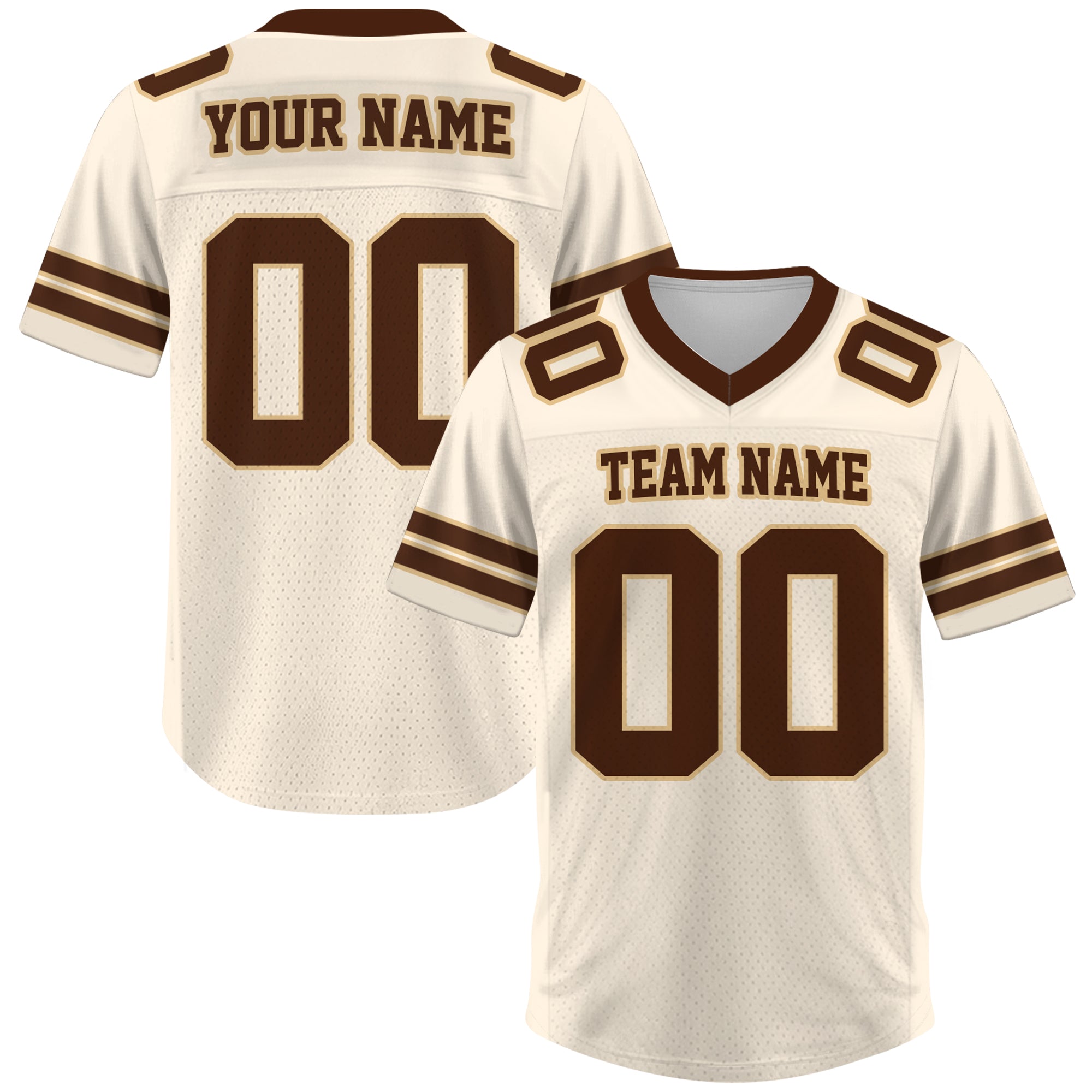 Custom White Brown Football Jersey, Personalized Football Jerseys For Men Women