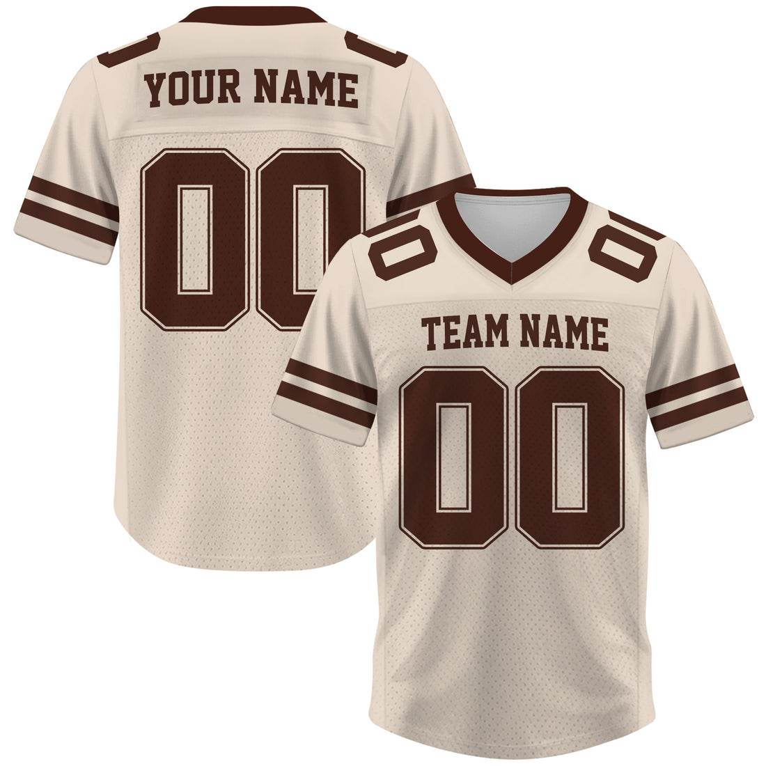 Custom White Brown Football Jersey, Personalized Team Name Number Football Jersey for Men Women Youth