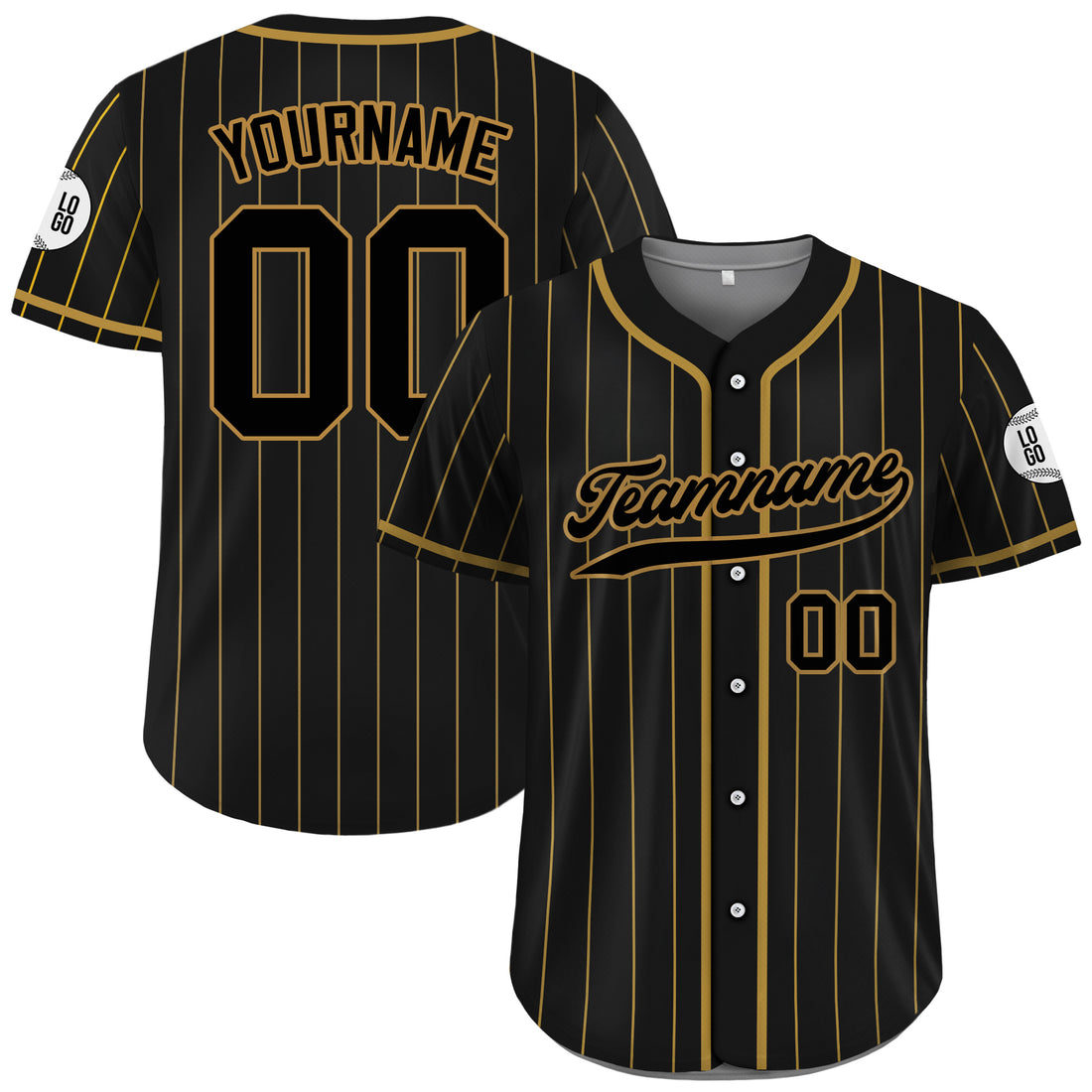 Personalized Black Red Thin Stripe Baseball Uniform