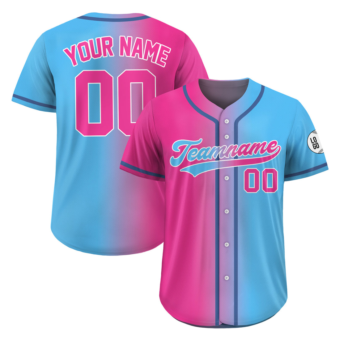 Personalized Cotton Candy Gradient Baseball Jersey