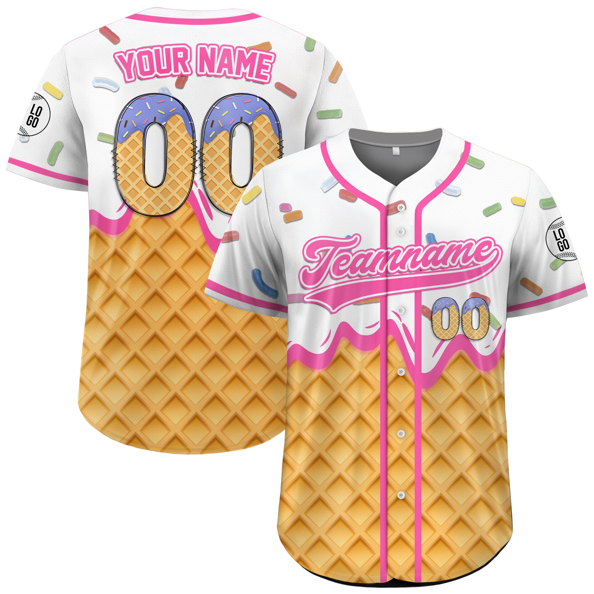 Personalized Vanilla Drip Sprinkle Baseball Jersey