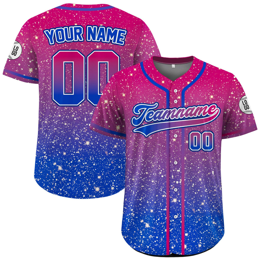 Transgender Flag Star Gradient Custom Baseball Jersey