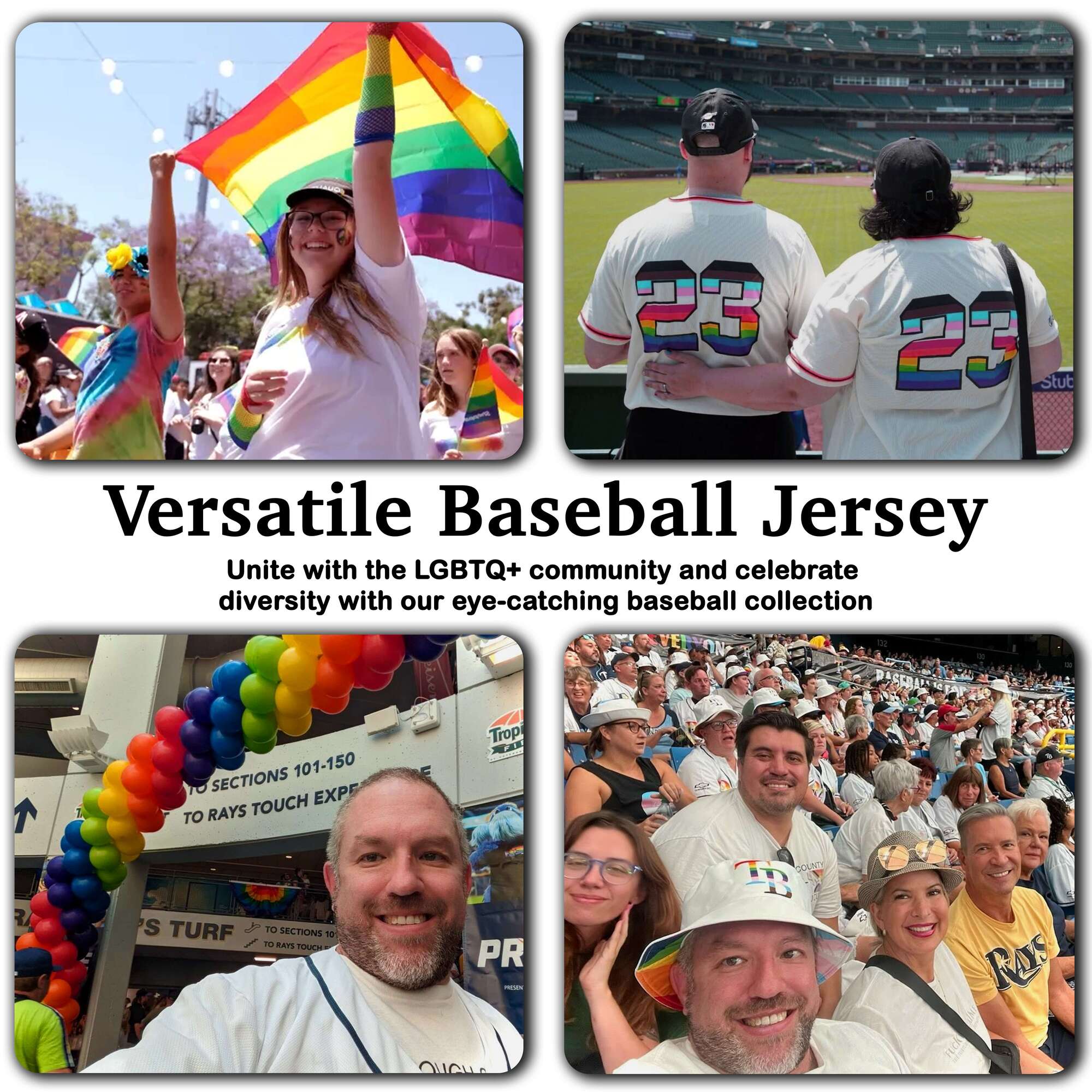 Custom World Pride Rainbow Heart White Red Baseball Jersey