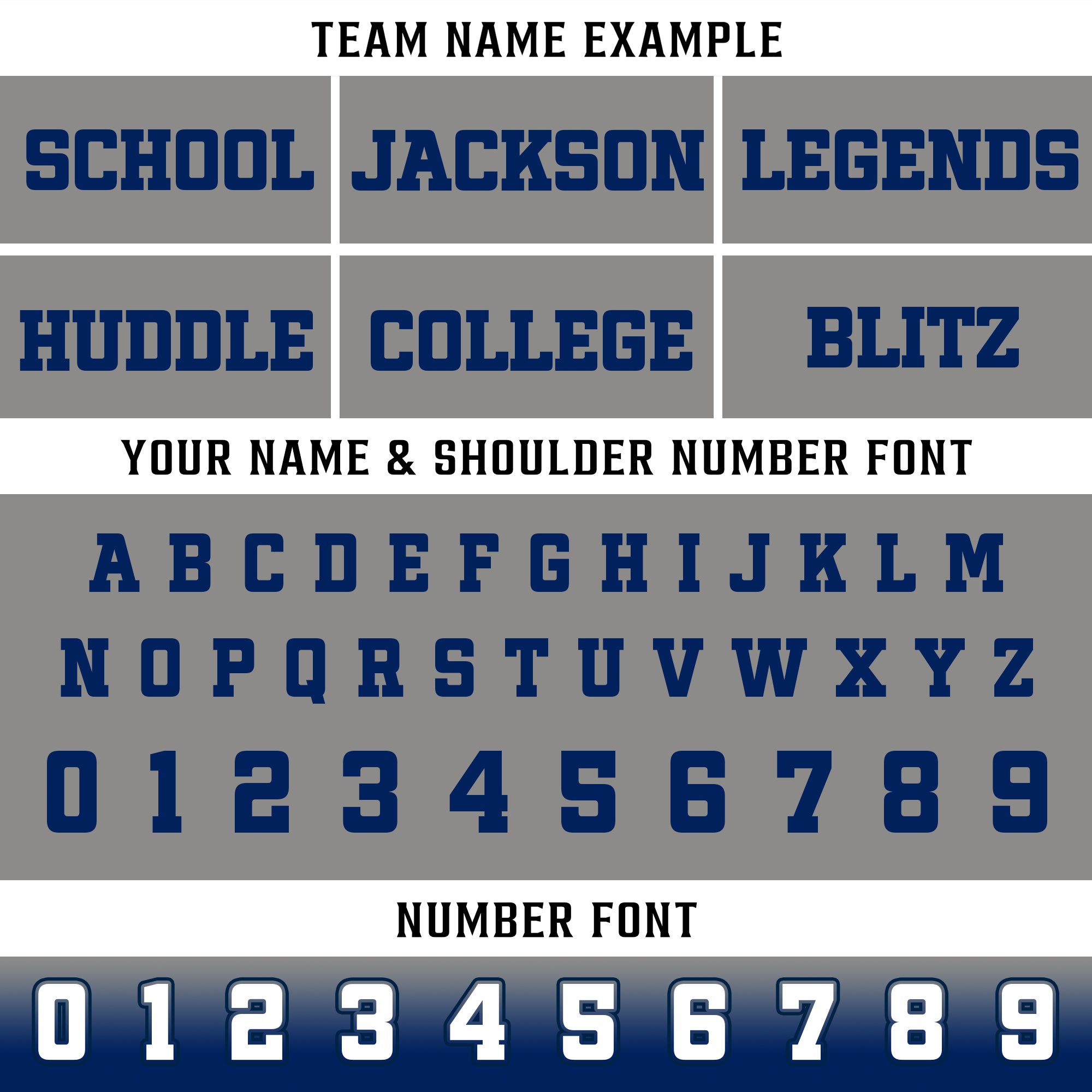 Custom Gray Navy Blue Gradient Football Jersey, Personalized Team Name Number Football Jersey for Men Women Youth