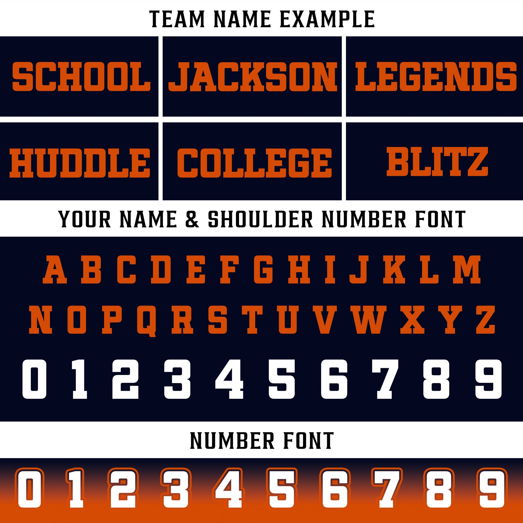 Custom Navy Blue Orange Gradient Football Jersey, Personalized Team Name Number Football Jersey for Men Women Youth