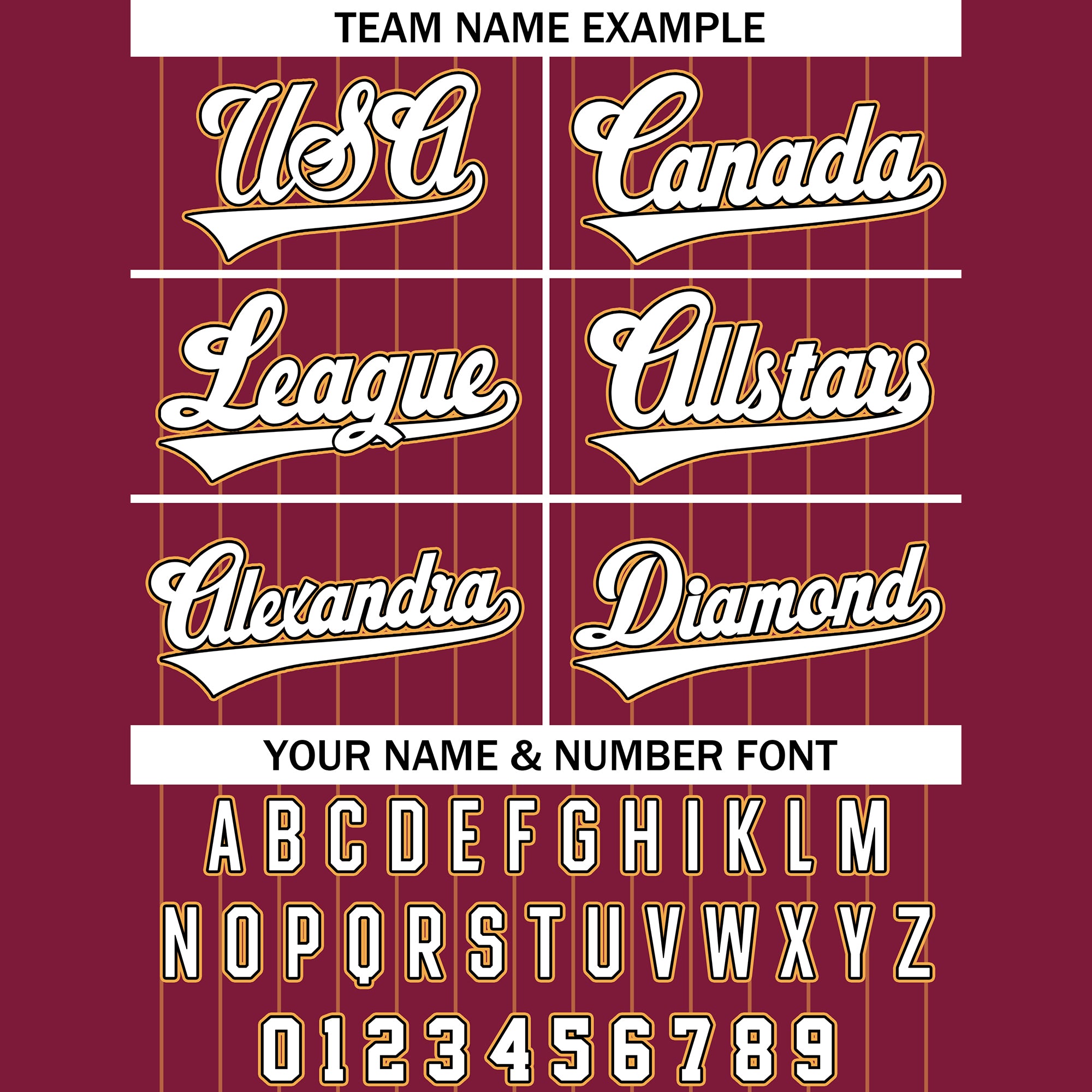 Custom Pinstripe Baseball Jersey, Maroon and Yellow Classic Baseball Shirt with Personalized Name and Number