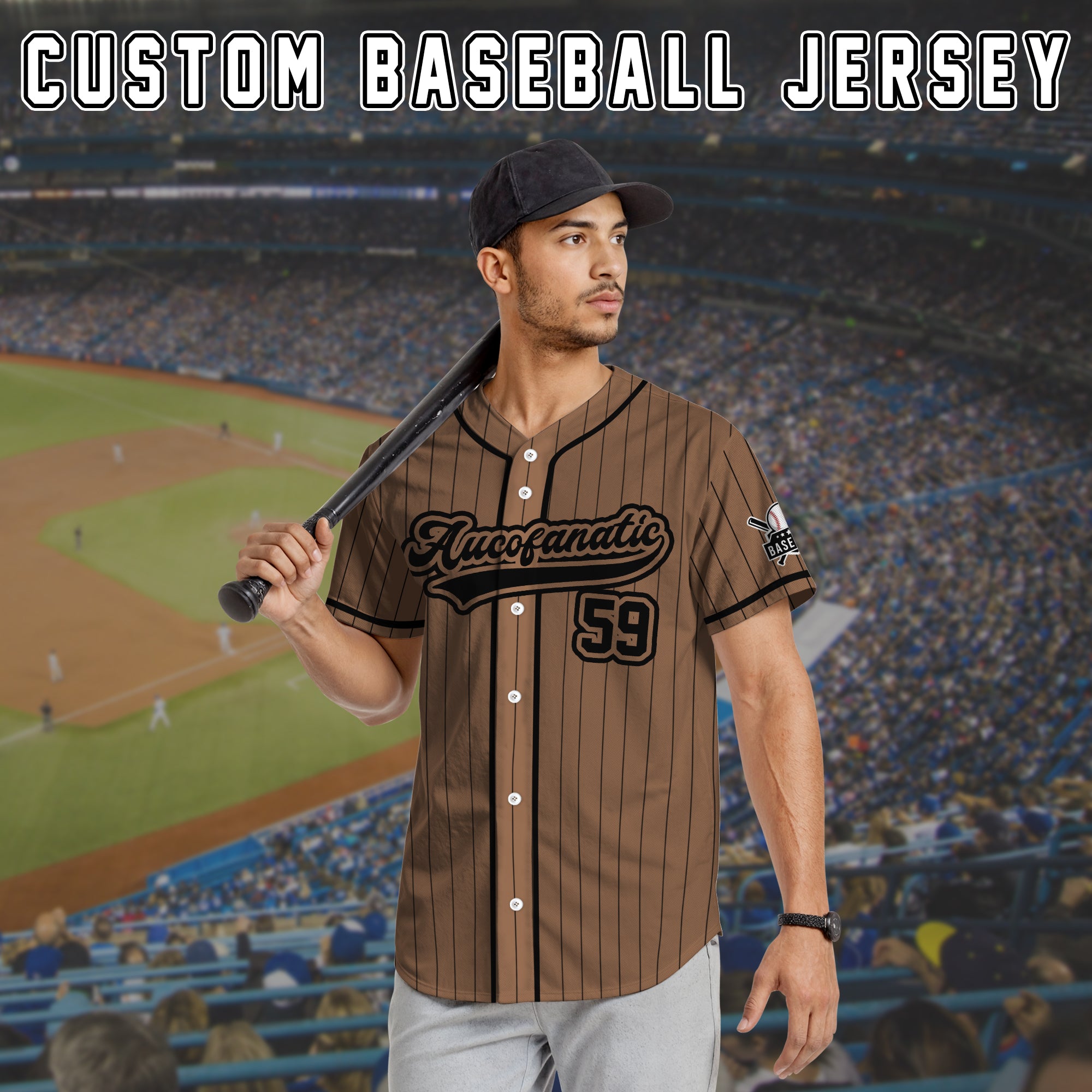 Custom Brown and Black Pinstripe Baseball Jersey, Personalized Baseball Uniforms for Team