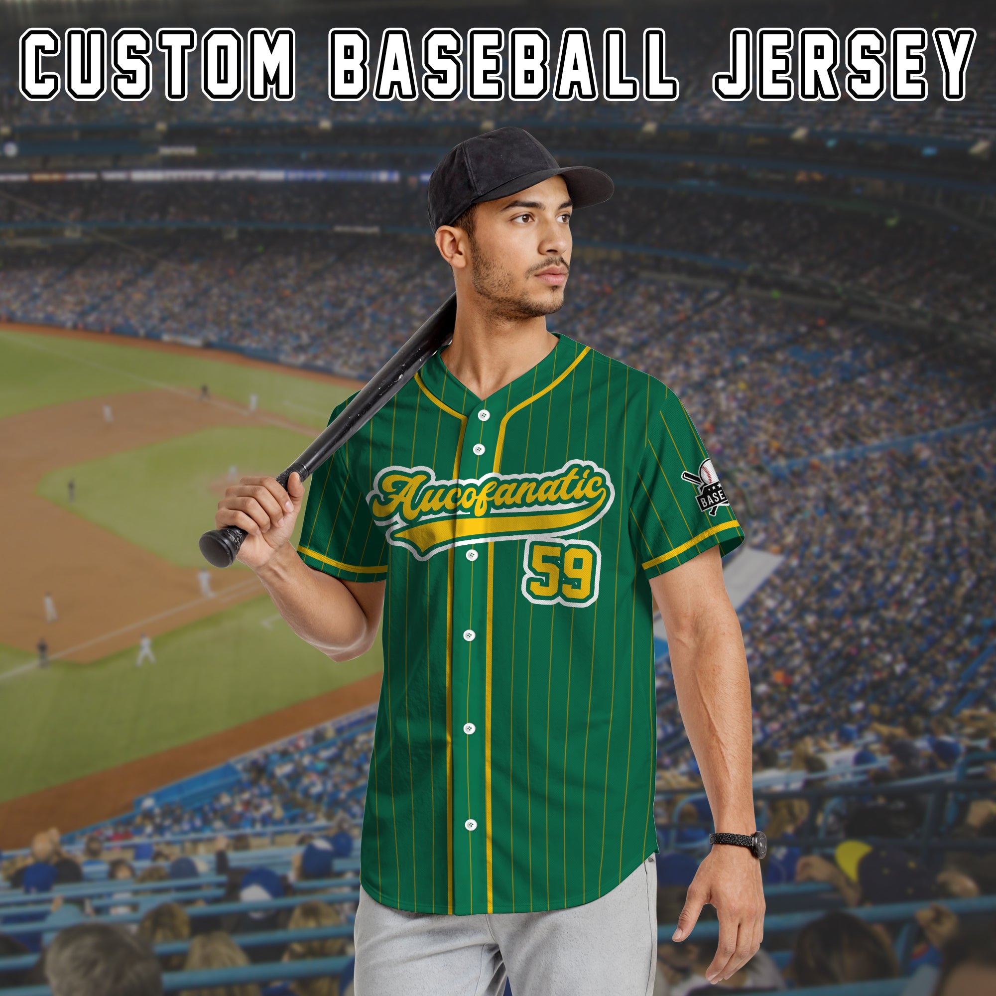 Custom Green and Yellow Pinstripe Baseball Jersey, Custom Baseball Jersey for Men Women Youth Kid