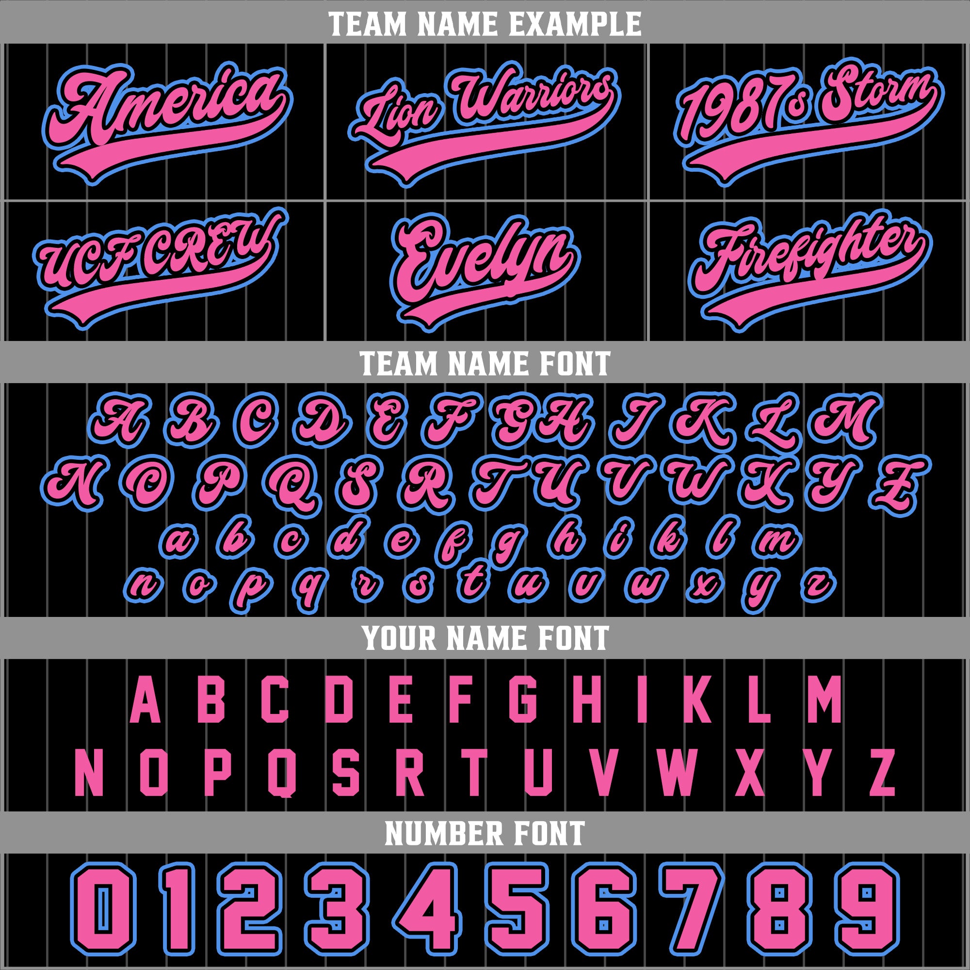 Custom Black and Pink Pinstripe Baseball Jersey, Personalized Team Uniforms for Men, Women & Youth Fans