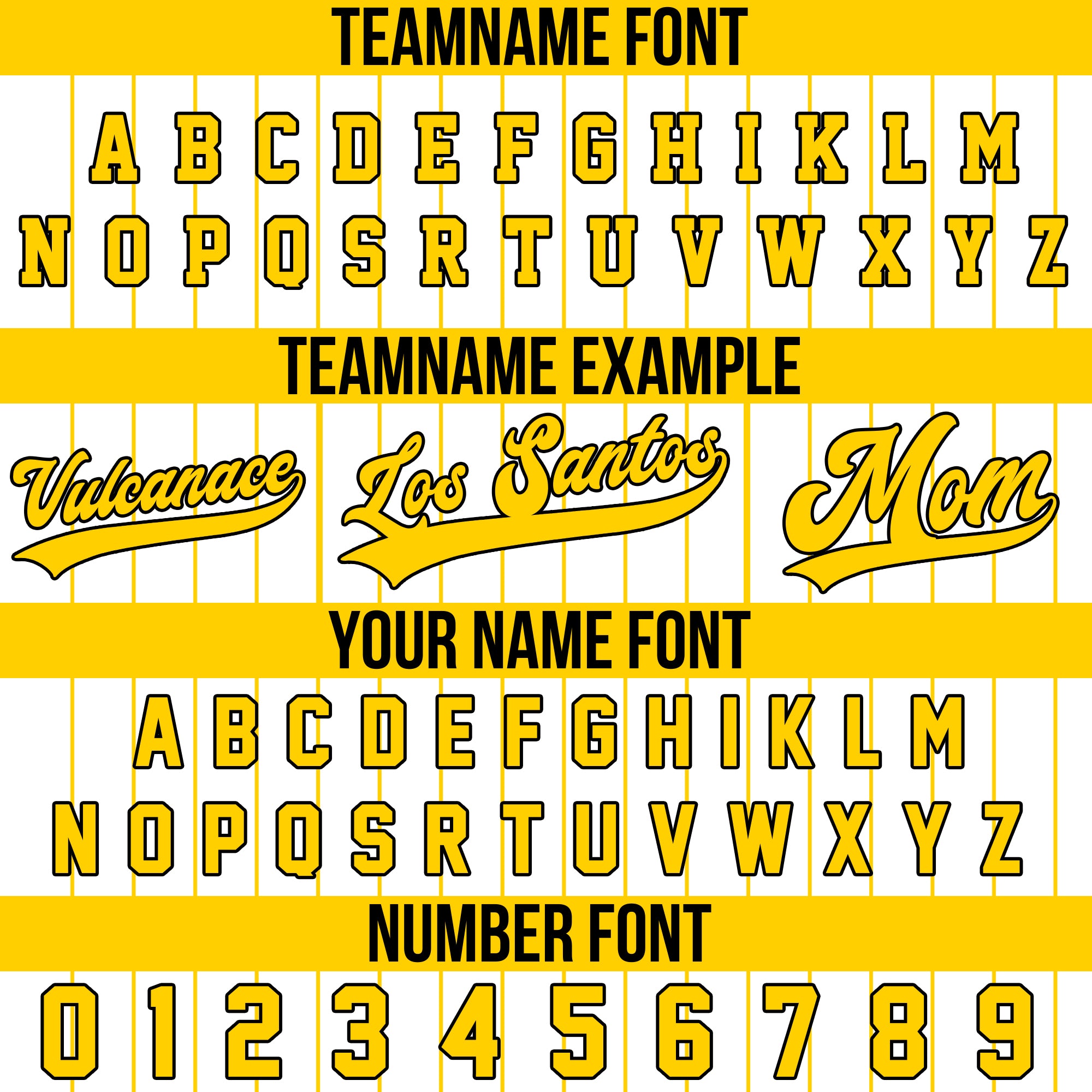 Custom White and Yellow Pinstripe Baseball Jersey, Personalized Team Uniforms for Men, Women & Youth Fans