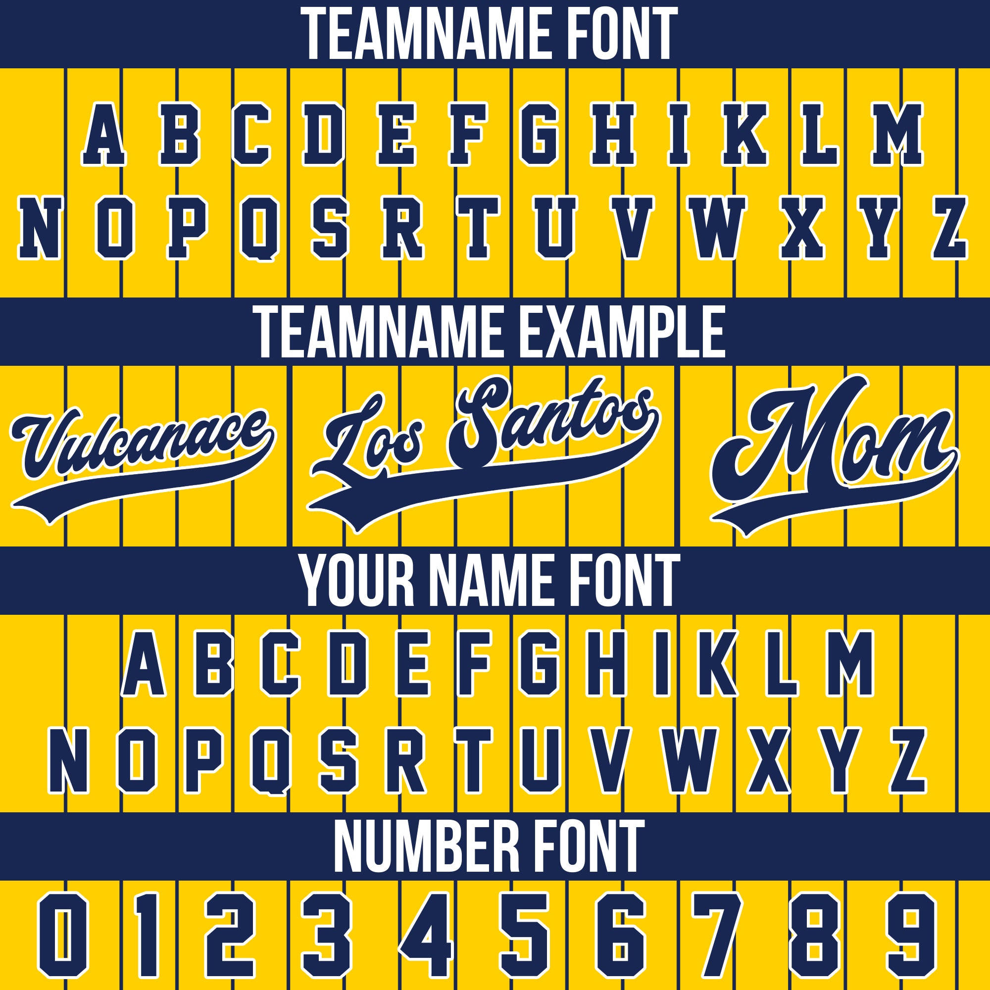 Custom Yellow and Navy Pinstripe Baseball Jersey, Personalized Team Uniforms for Men, Women & Youth Fans
