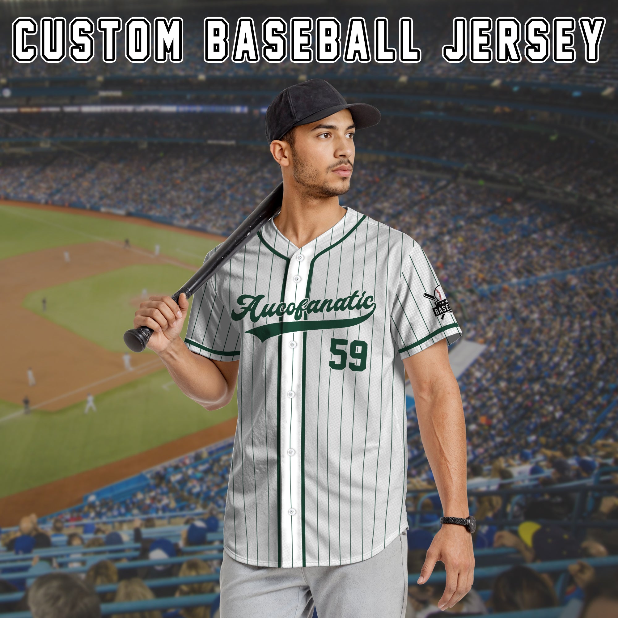 Custom White and Dark Green Pinstripe Baseball Jersey, Custom Baseball Jersey for Men Women Youth Kid