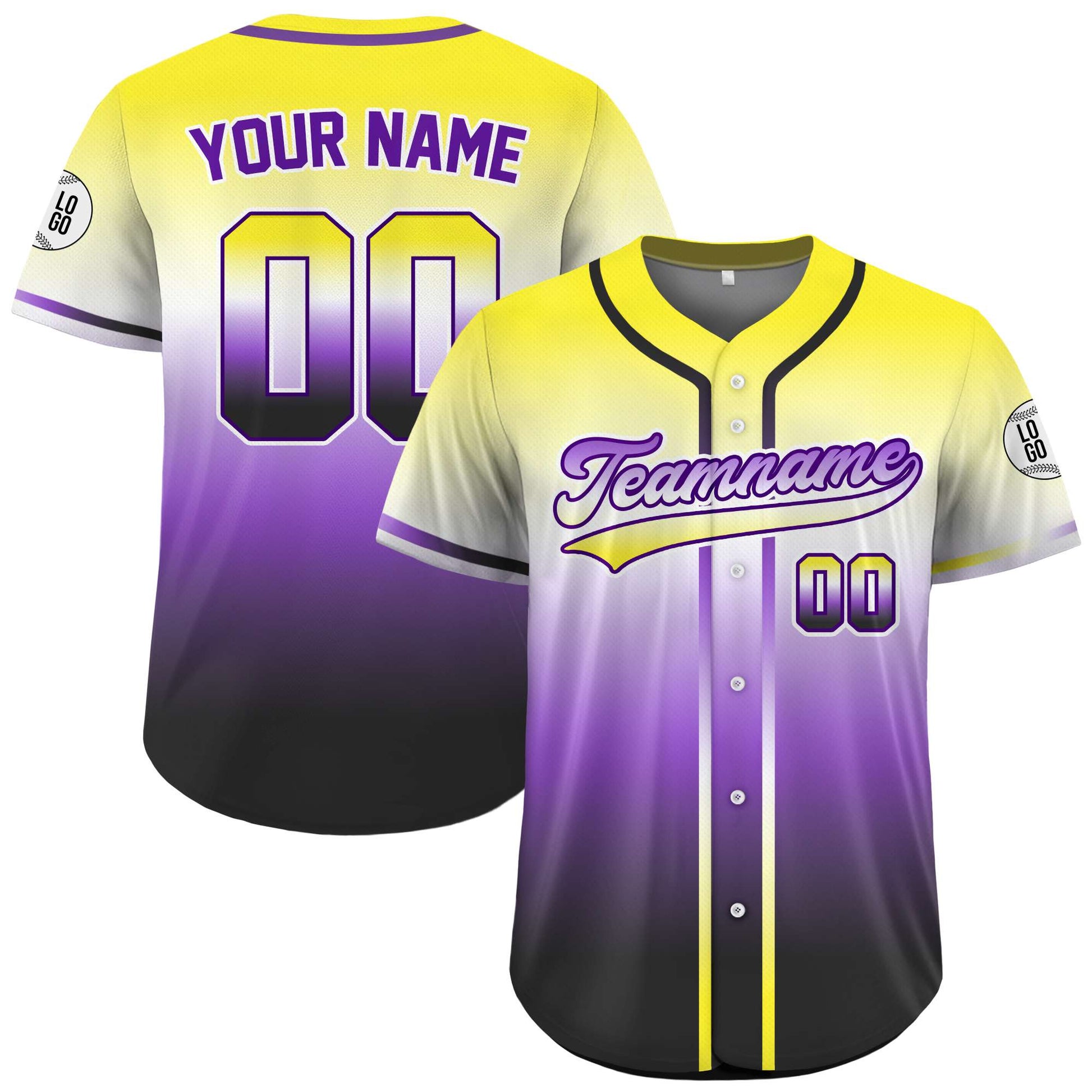 Custom Asexual Pride Gradient Baseball Jersey