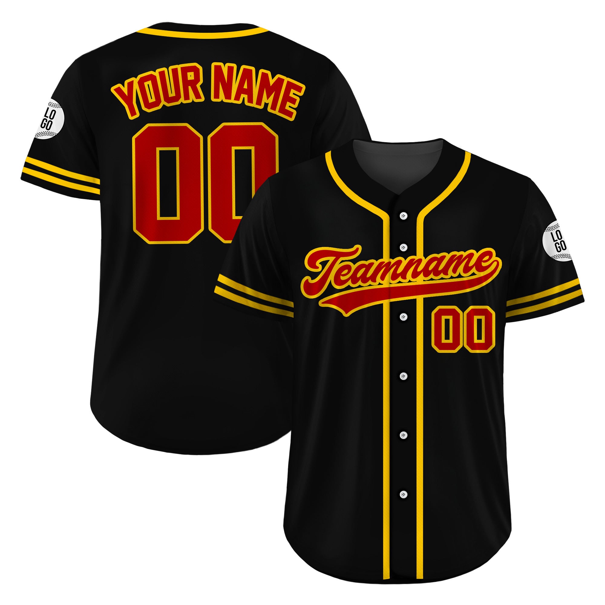 Custom Black Inferno Glory Baseball Jersey