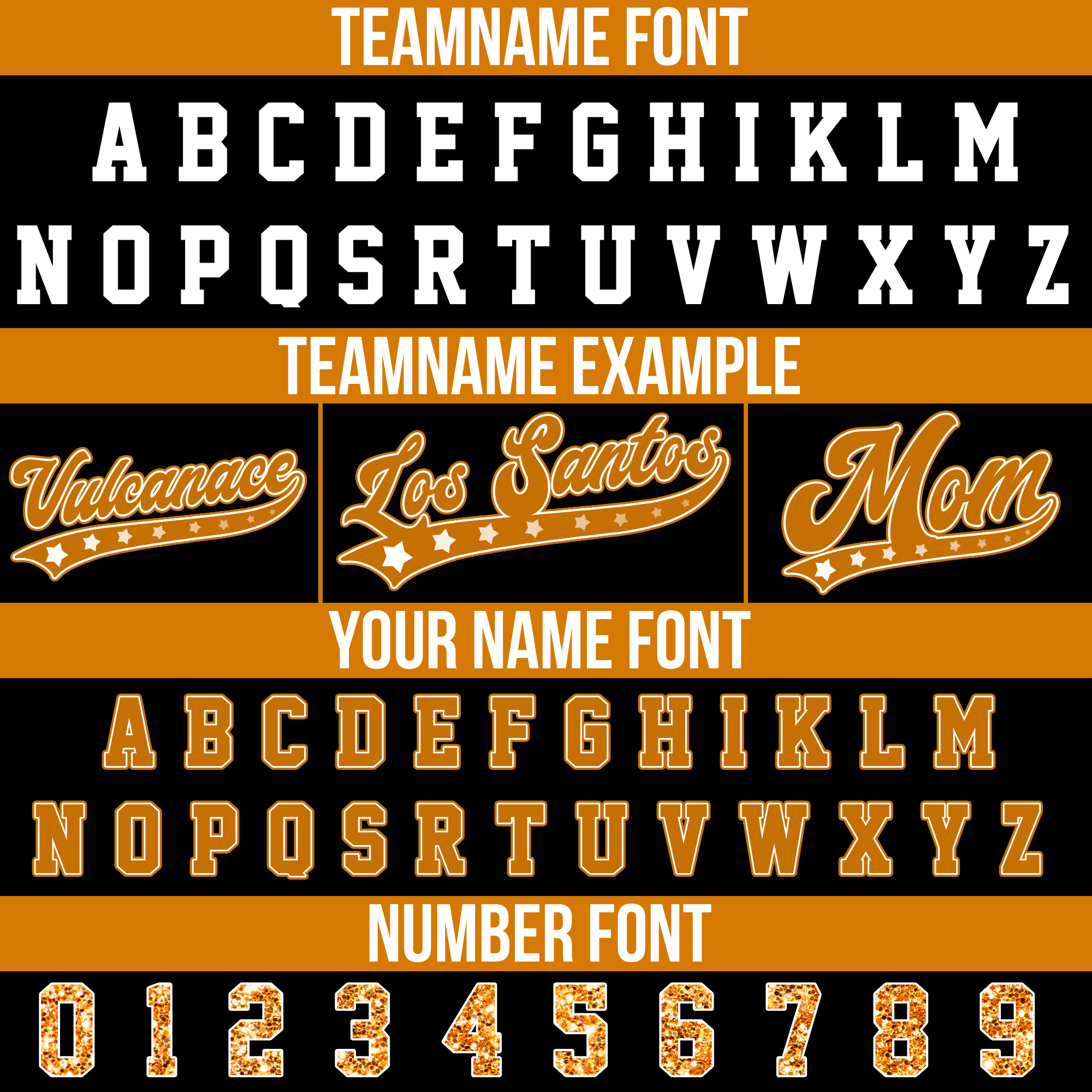 Custom Black Orange Glitter Cheer Baseball Jersey, Personalized Cheer Uniforms for Squad Practice Games