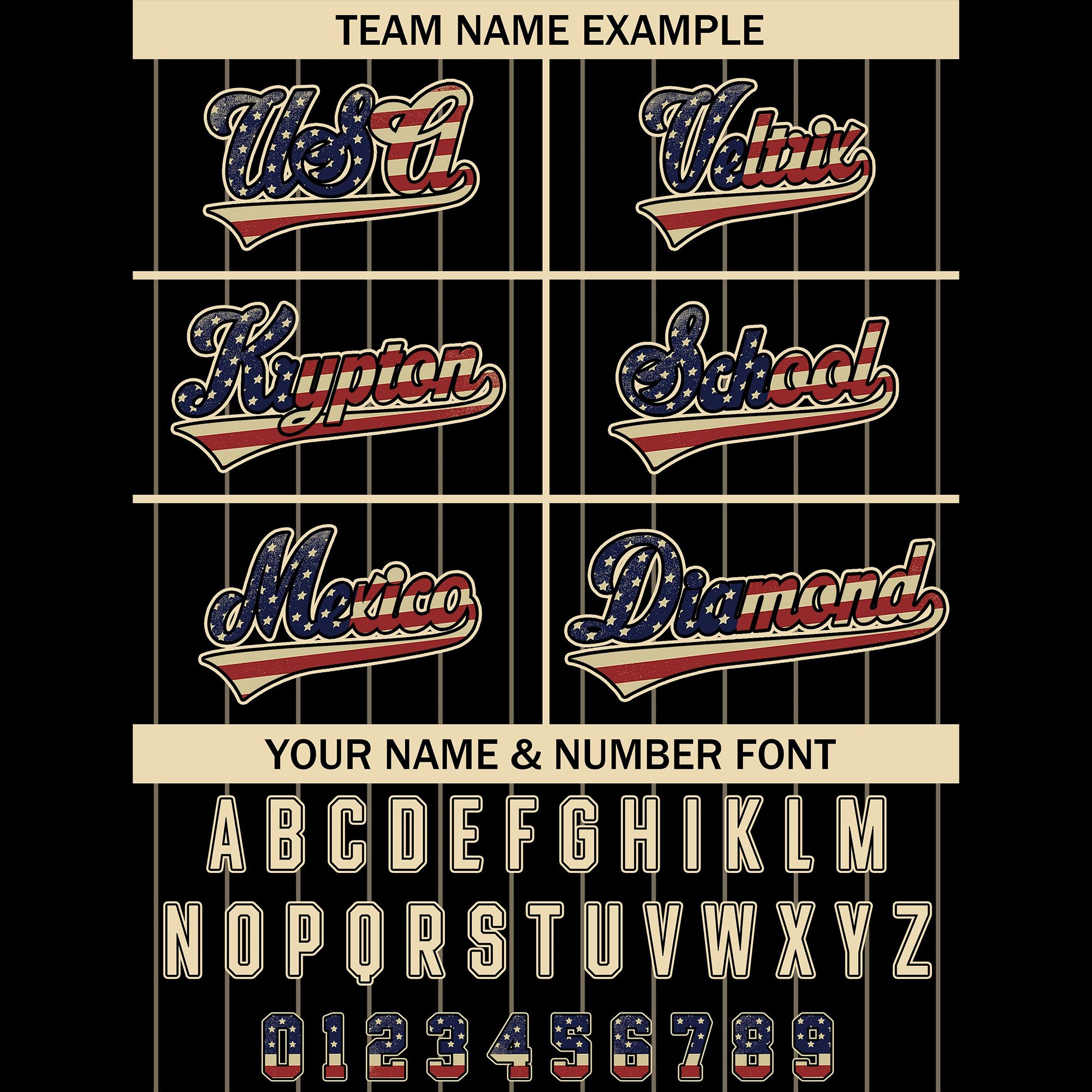 Custom Black Pinstripe USA Patriot July 4th Jersey
