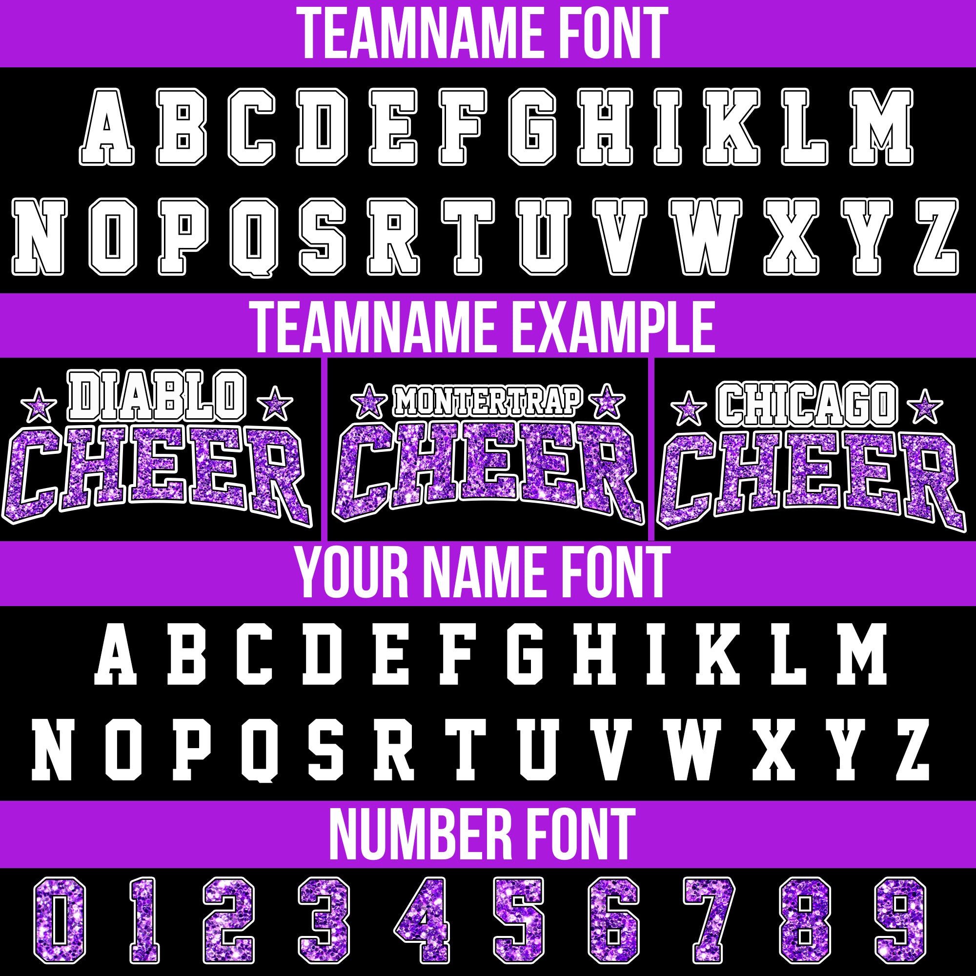 Custom Black Purple Glitter Cheer Baseball Jersey, Custom Glitter Team Apparel for Any Size