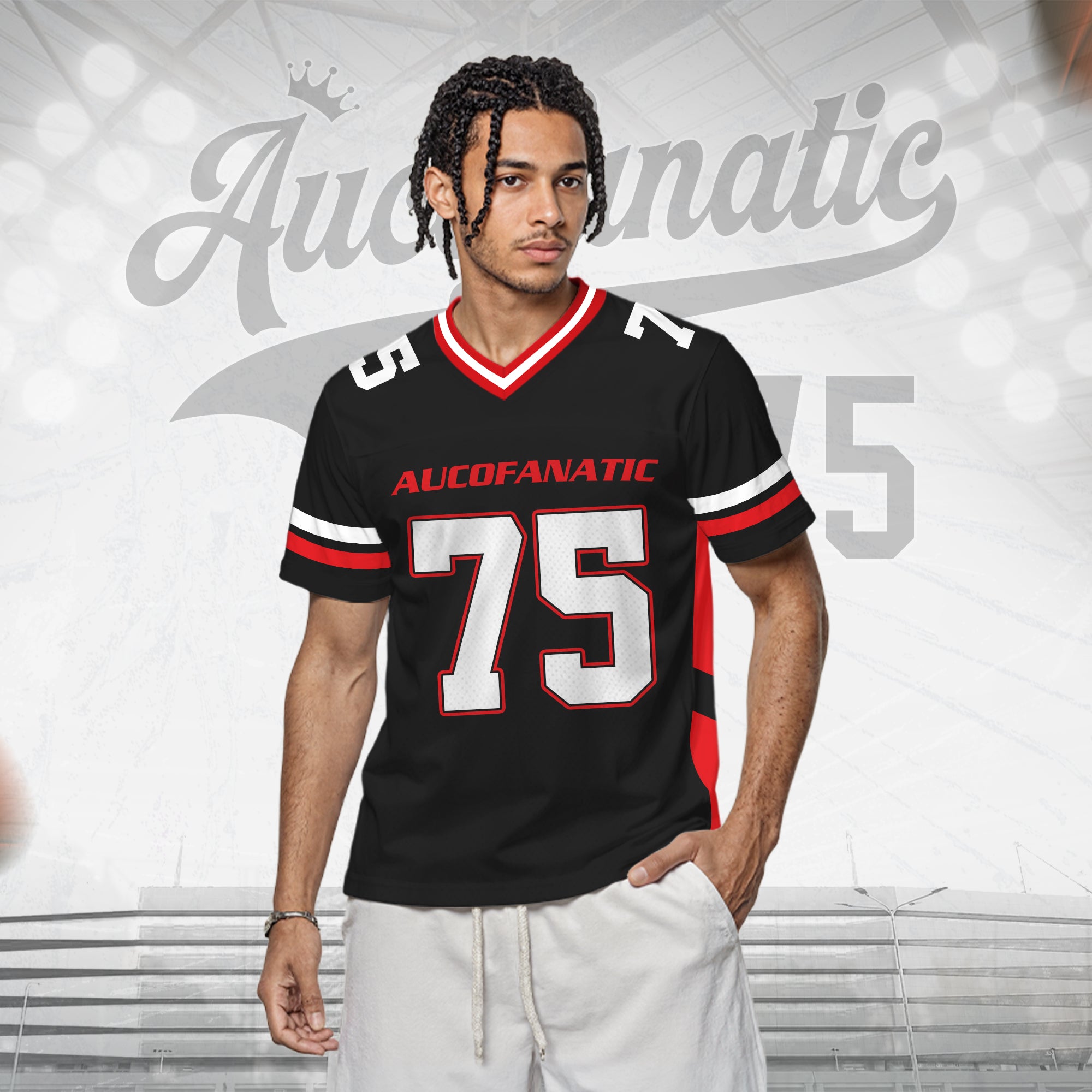 Custom Black Red Football Jersey, Football Jerseys For Men Women