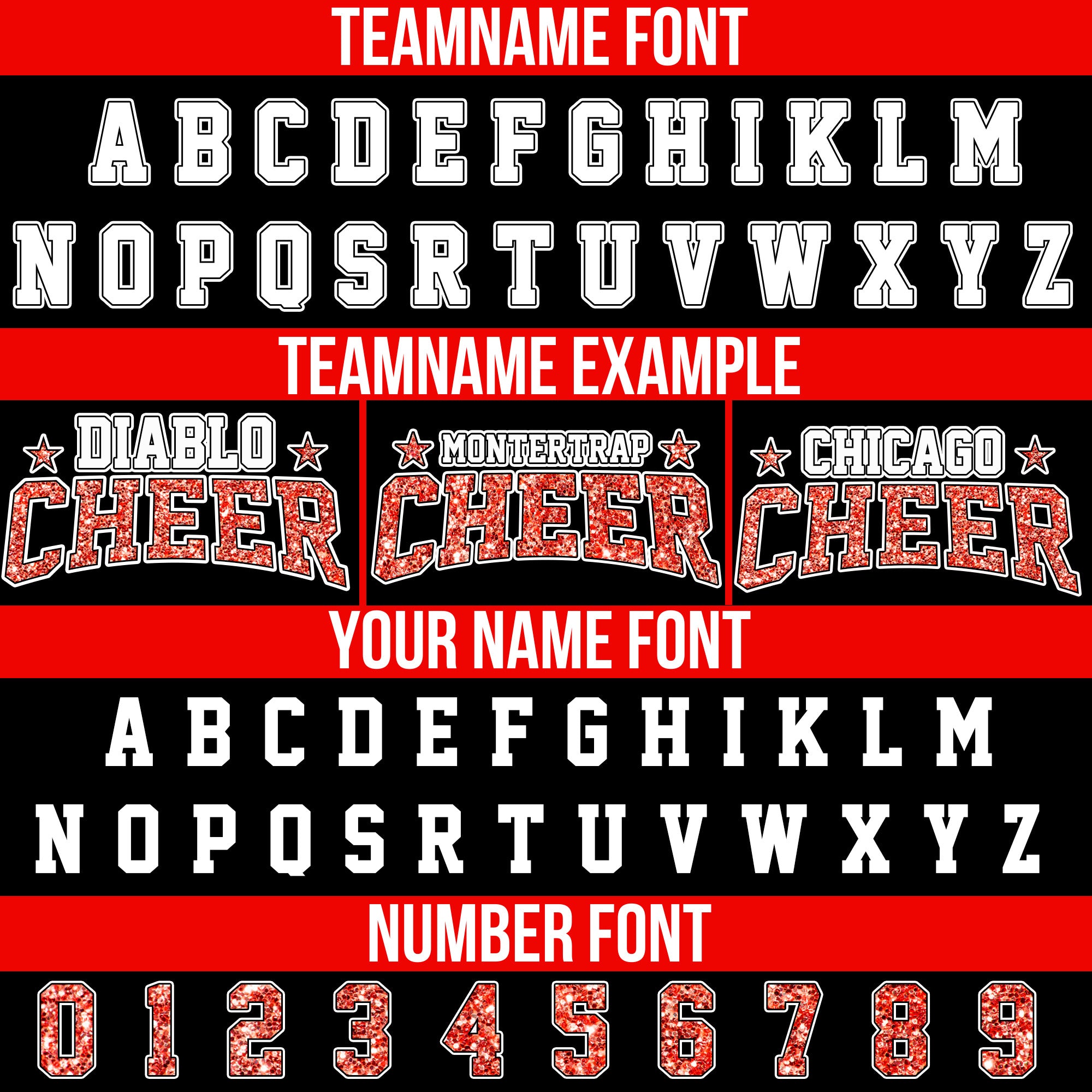 Custom Black Red Glitter Cheer Baseball Jersey, Personalized Cheer Team Uniform Shirt