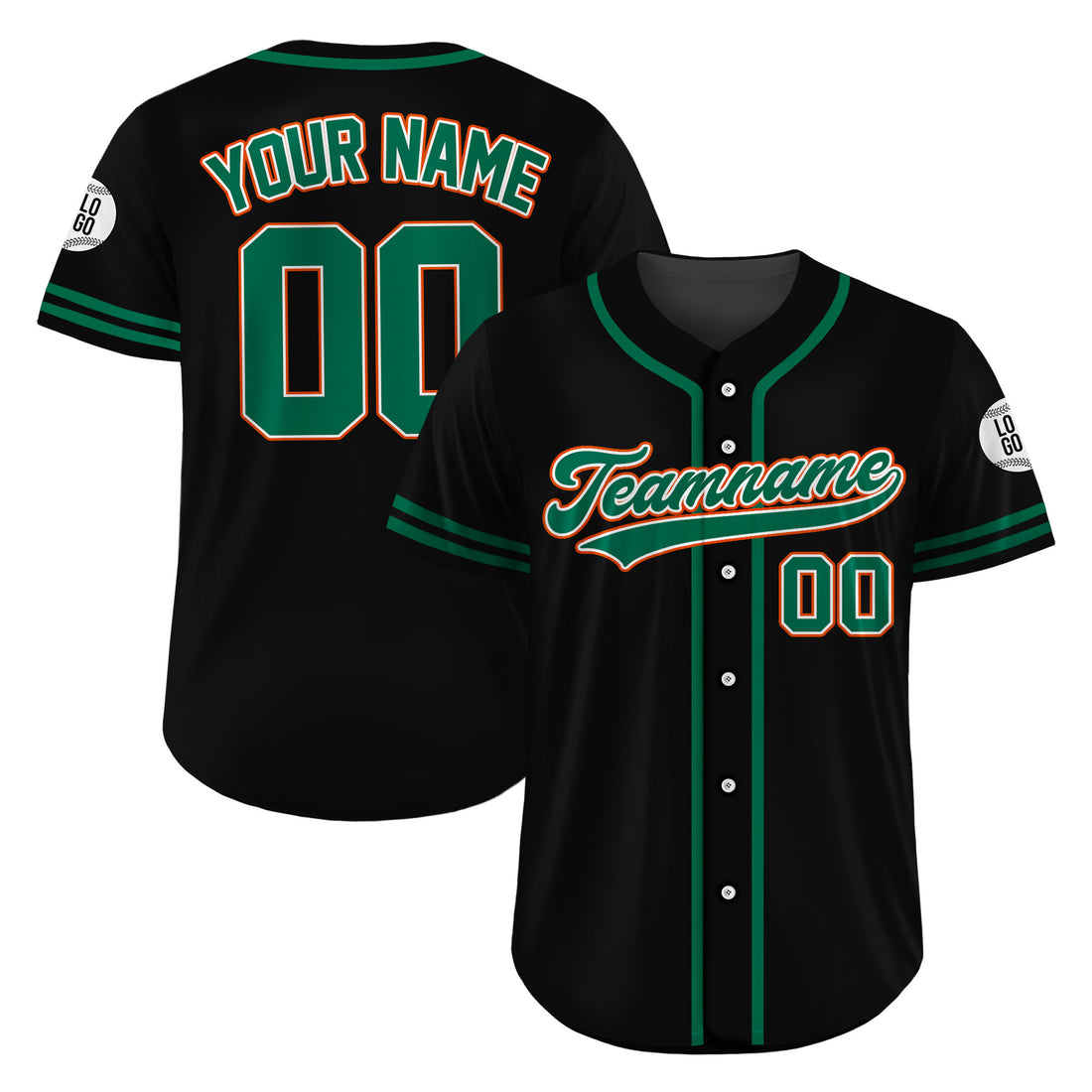 Custom Black Tropical Blitz Baseball Jersey
