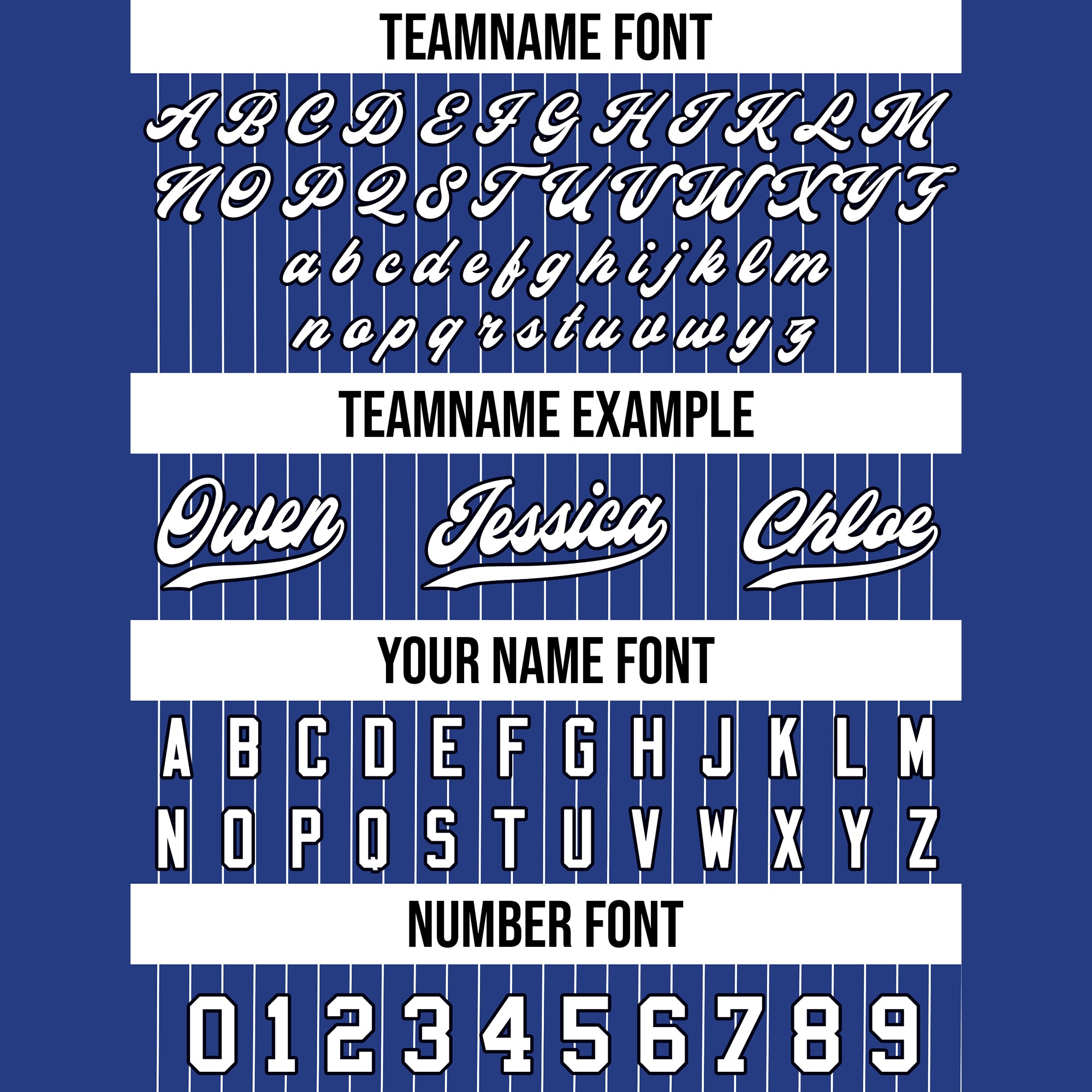 Custom Blue White Pinstripe Baseball Jersey