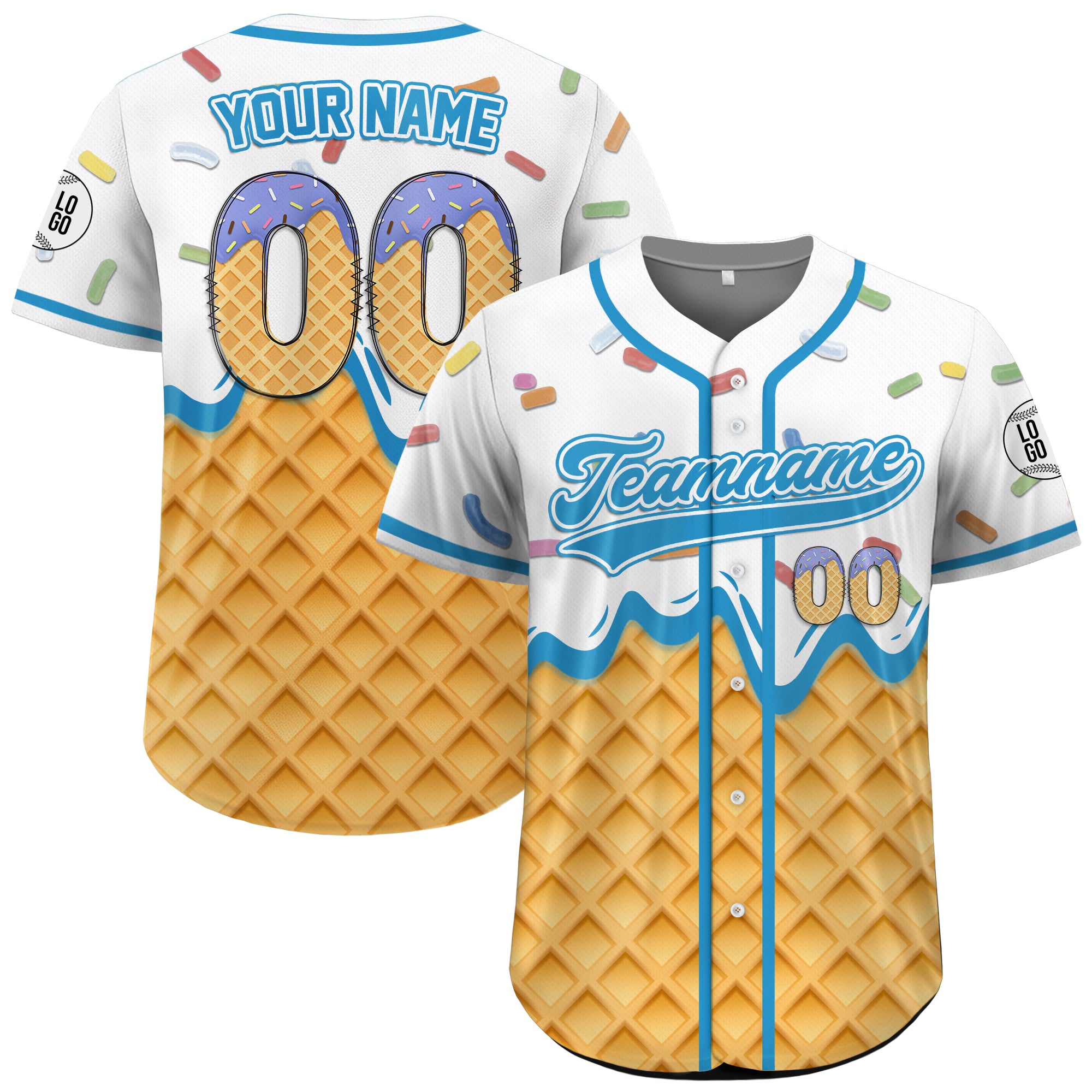 Custom Blueberry Swirl Drip Baseball Jersey