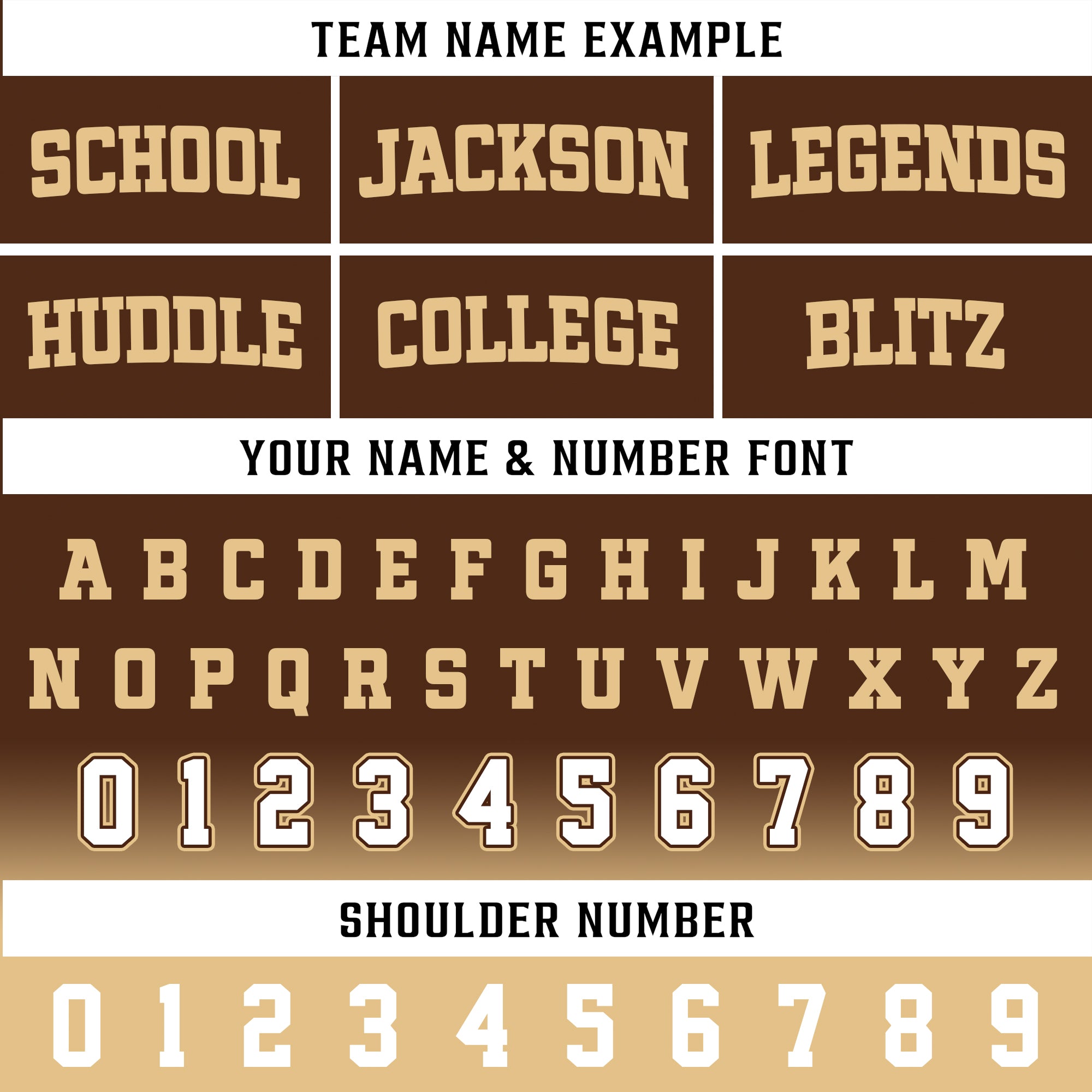 Custom Brown Gold Football Jersey, Personalized Team Name Number Football Jersey for Men Women Youth